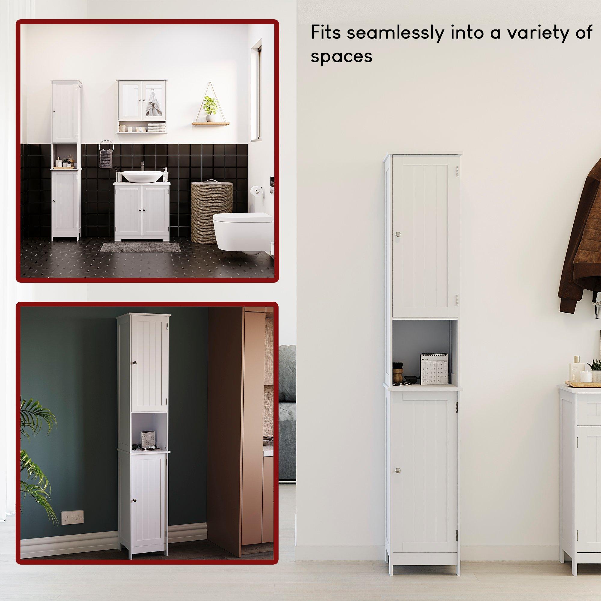 White - Lassic - Bath Vida Priano 2 Door Tall Cabinet - 3