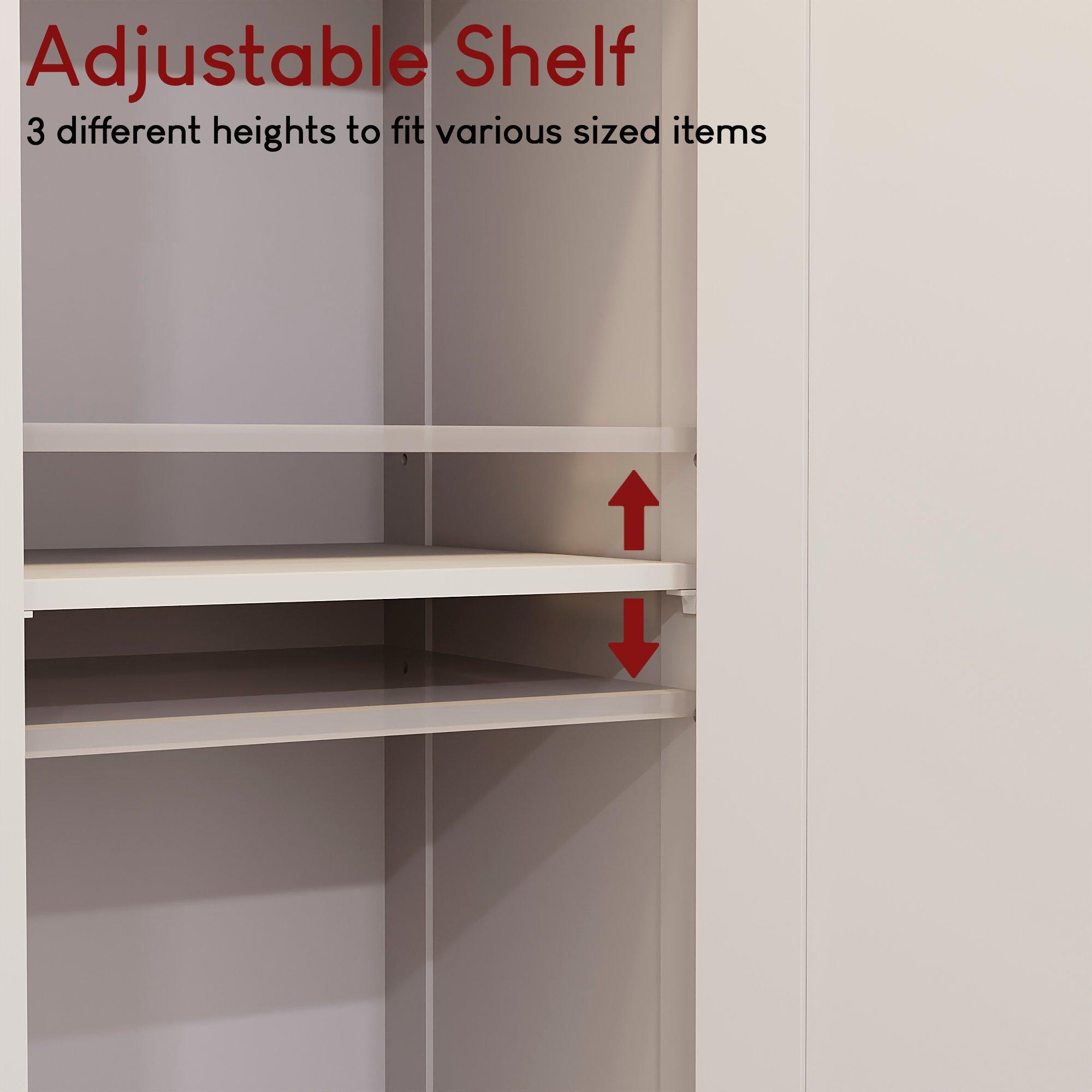 White - Lassic - Bath Vida Priano 2 Door Tall Cabinet - 6