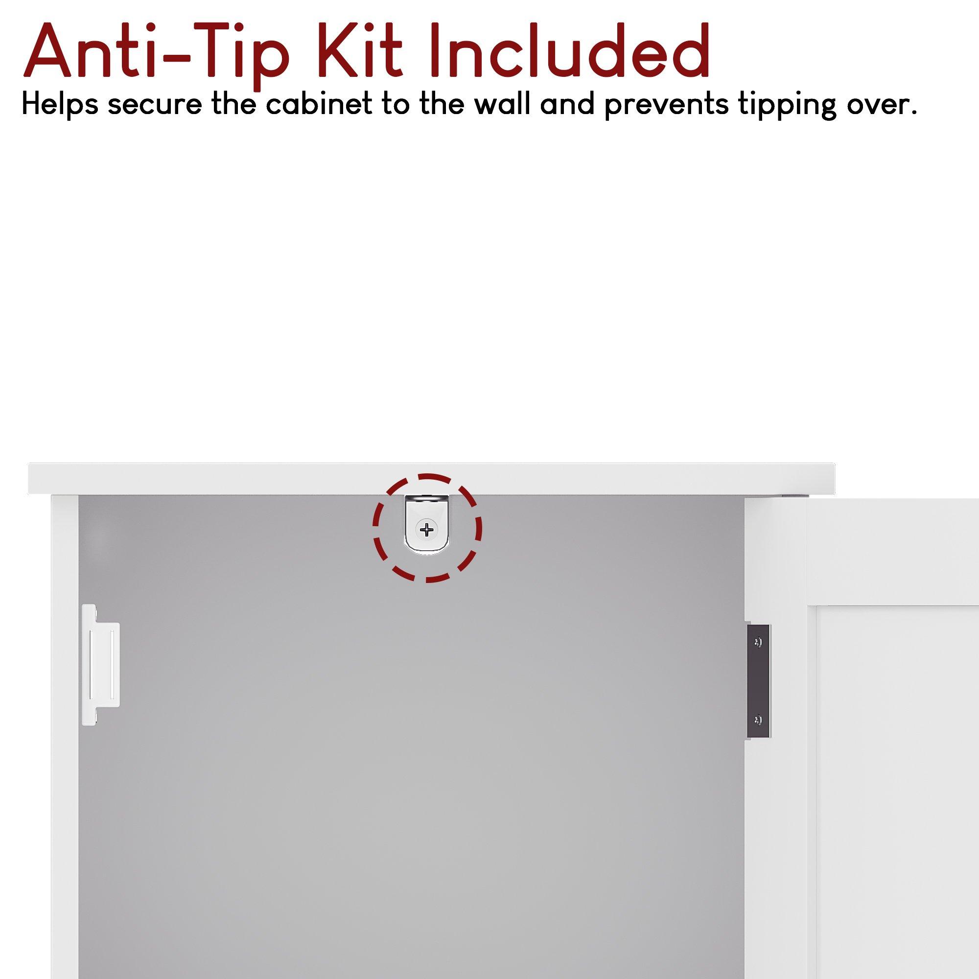 White - Lassic - Bath Vida Priano 2 Door Tall Cabinet - 7