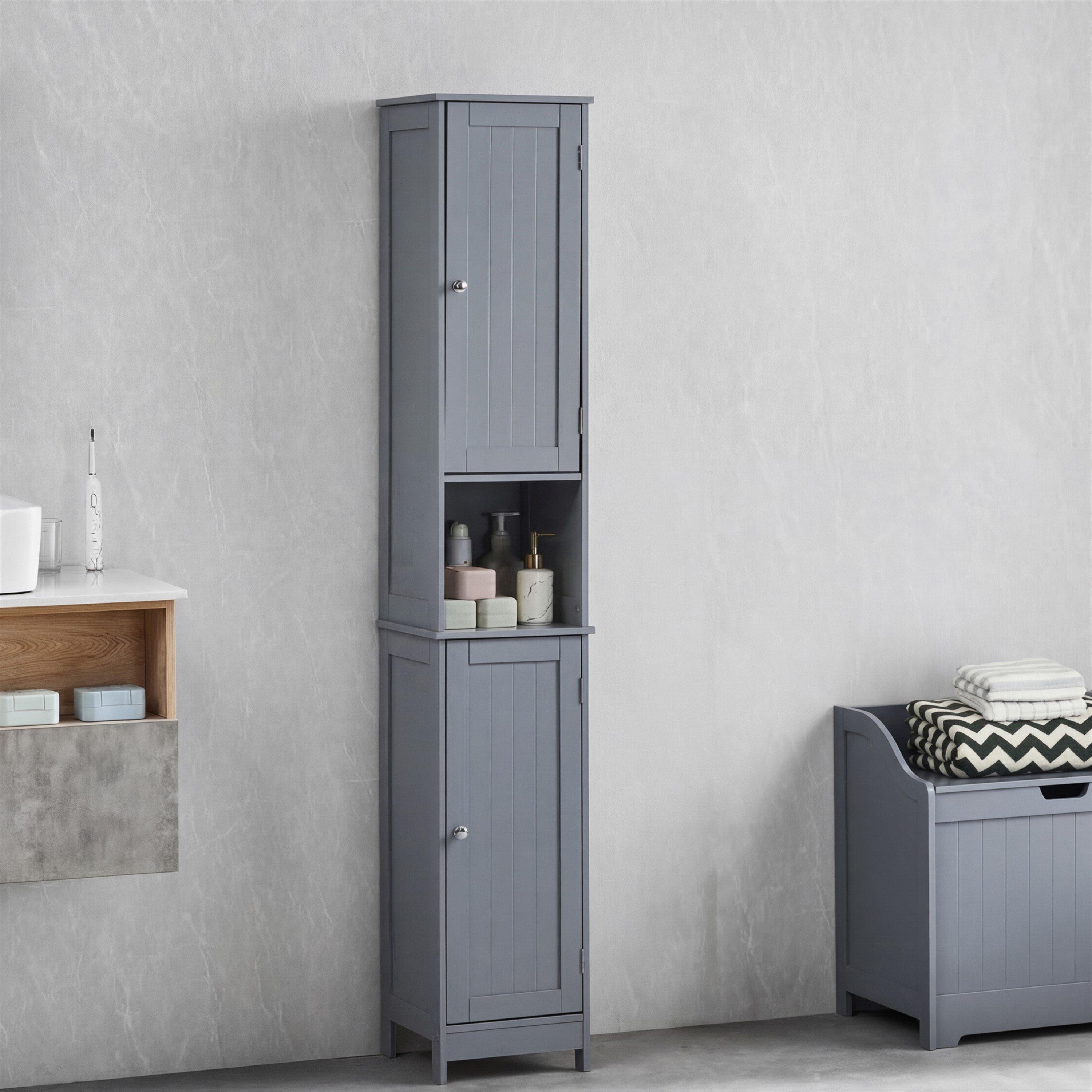 Lassic  Bath Vida Priano 2 Door Tall Cabinet - Grey - 2 Door