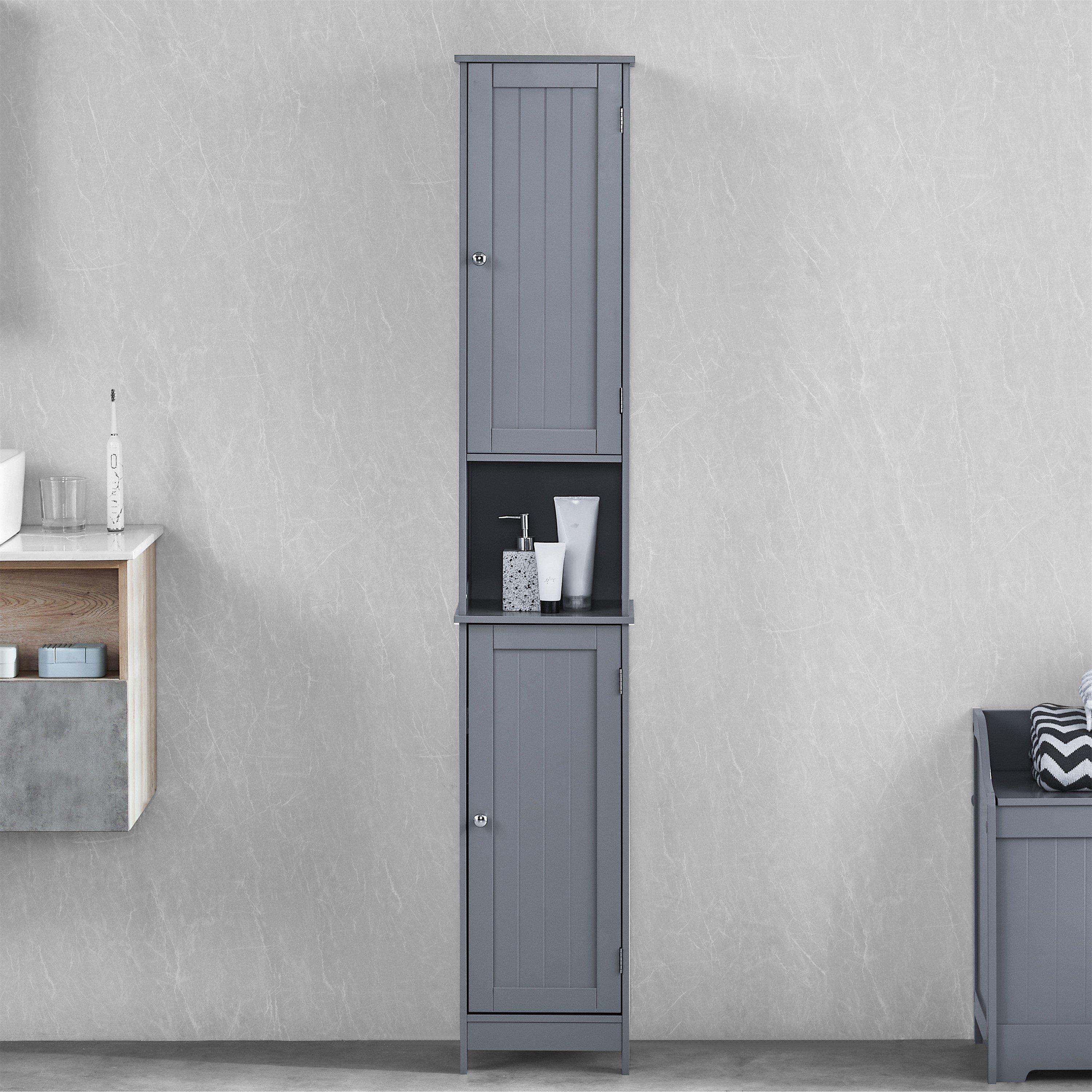 Grey - Lassic - Bath Vida Priano 2 Door Tall Cabinet - 5