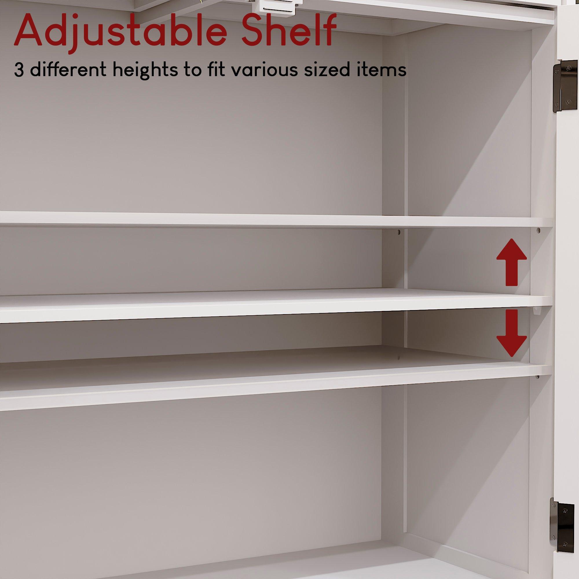 White - Lassic - Priano 2 Drawer 2 Door Freestanding Cabinet - 7