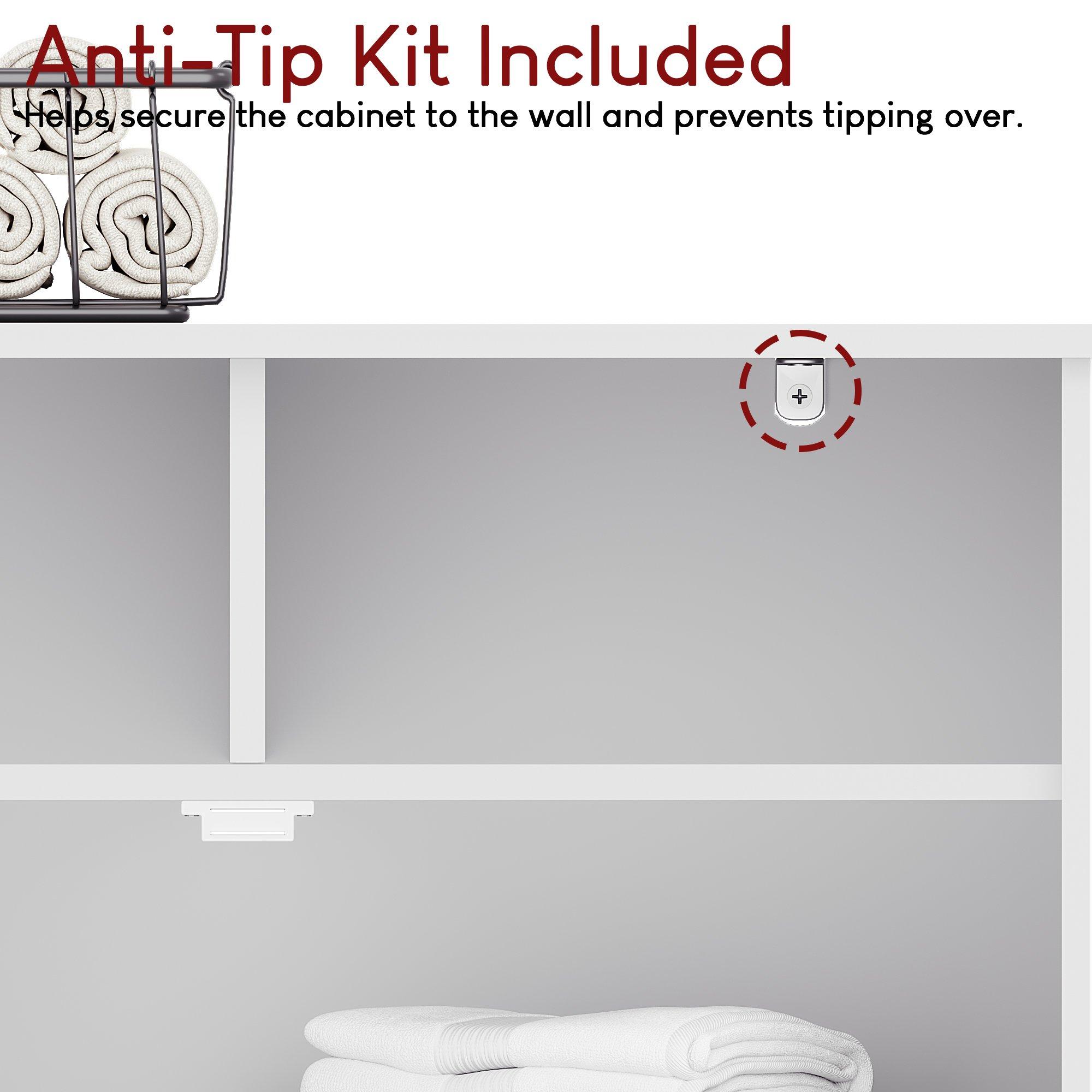 White - Lassic - Priano 2 Drawer 2 Door Freestanding Cabinet - 8