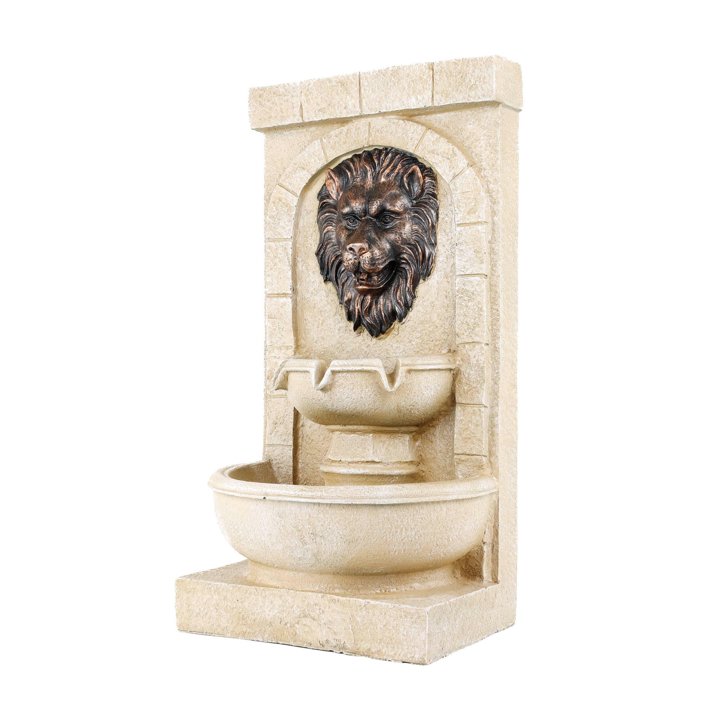 Cream - Streetwize - Solar Water Feature - Lion Head Fountain - 1
