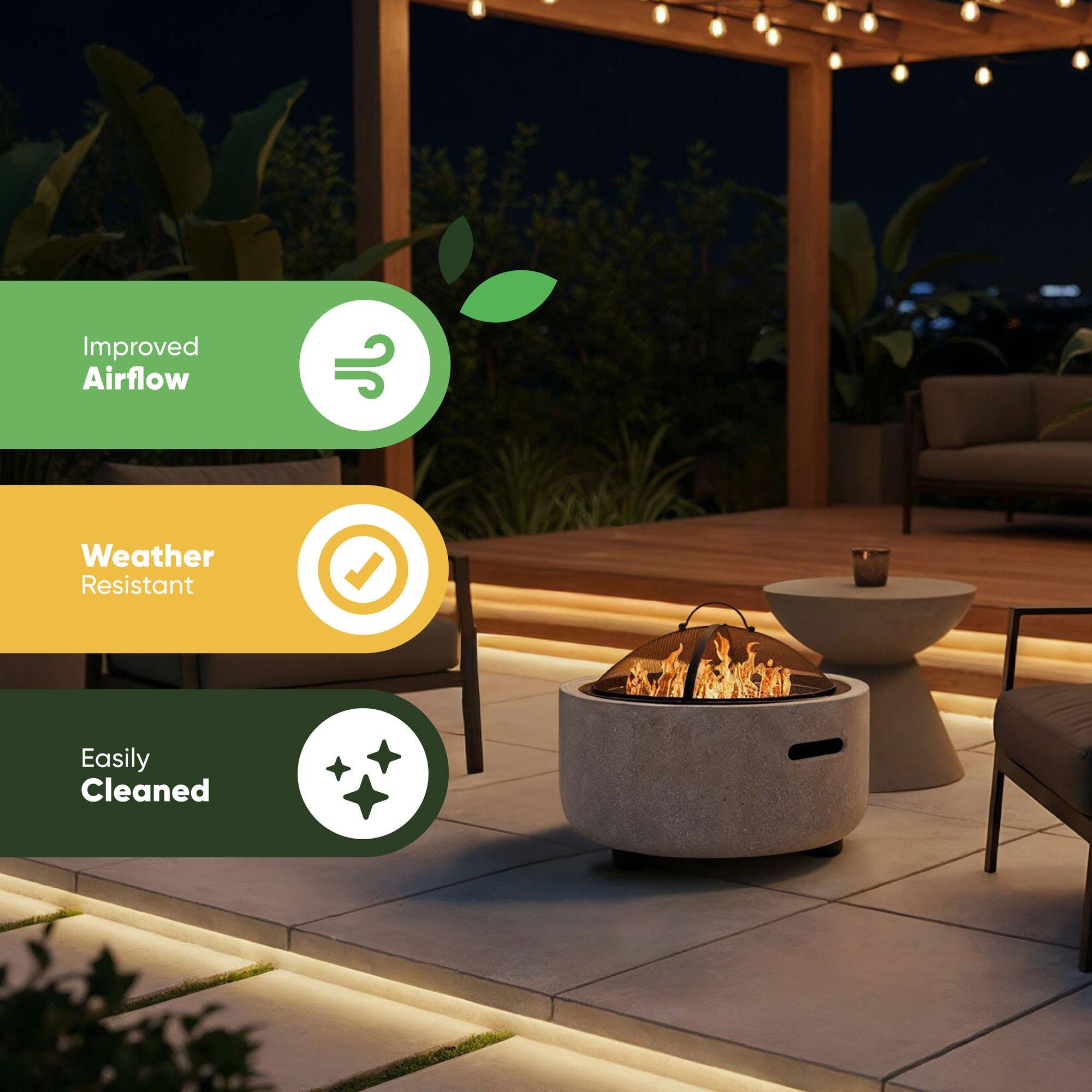 Cream - Streetwize - MGO Garden Firepit & BBQ - 4