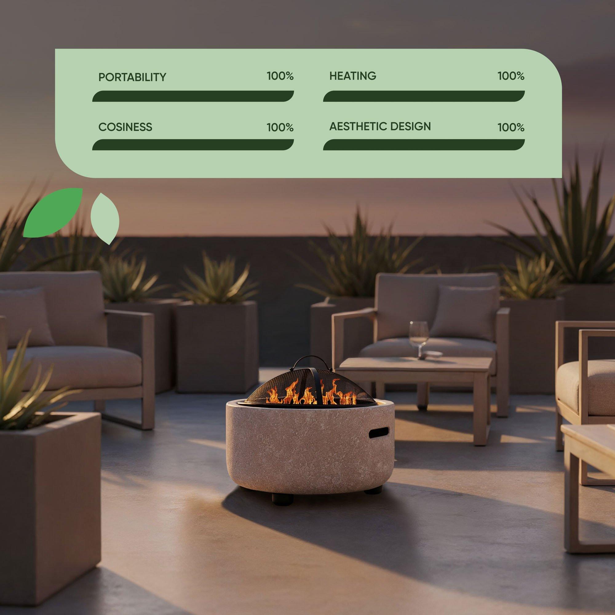 Cream - Streetwize - MGO Garden Firepit & BBQ - 6