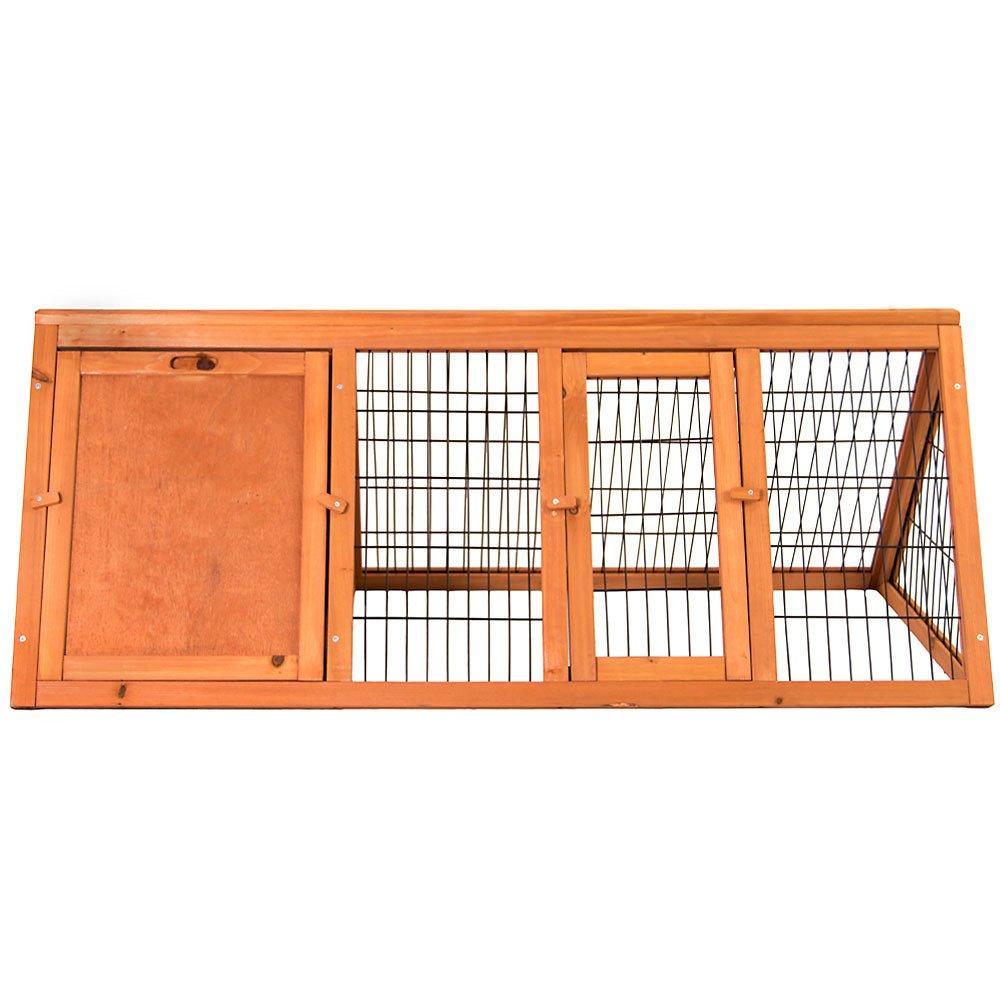 Brown - Lassic - Pet Vida Triangle Wooden Pet Hutch Large - 2