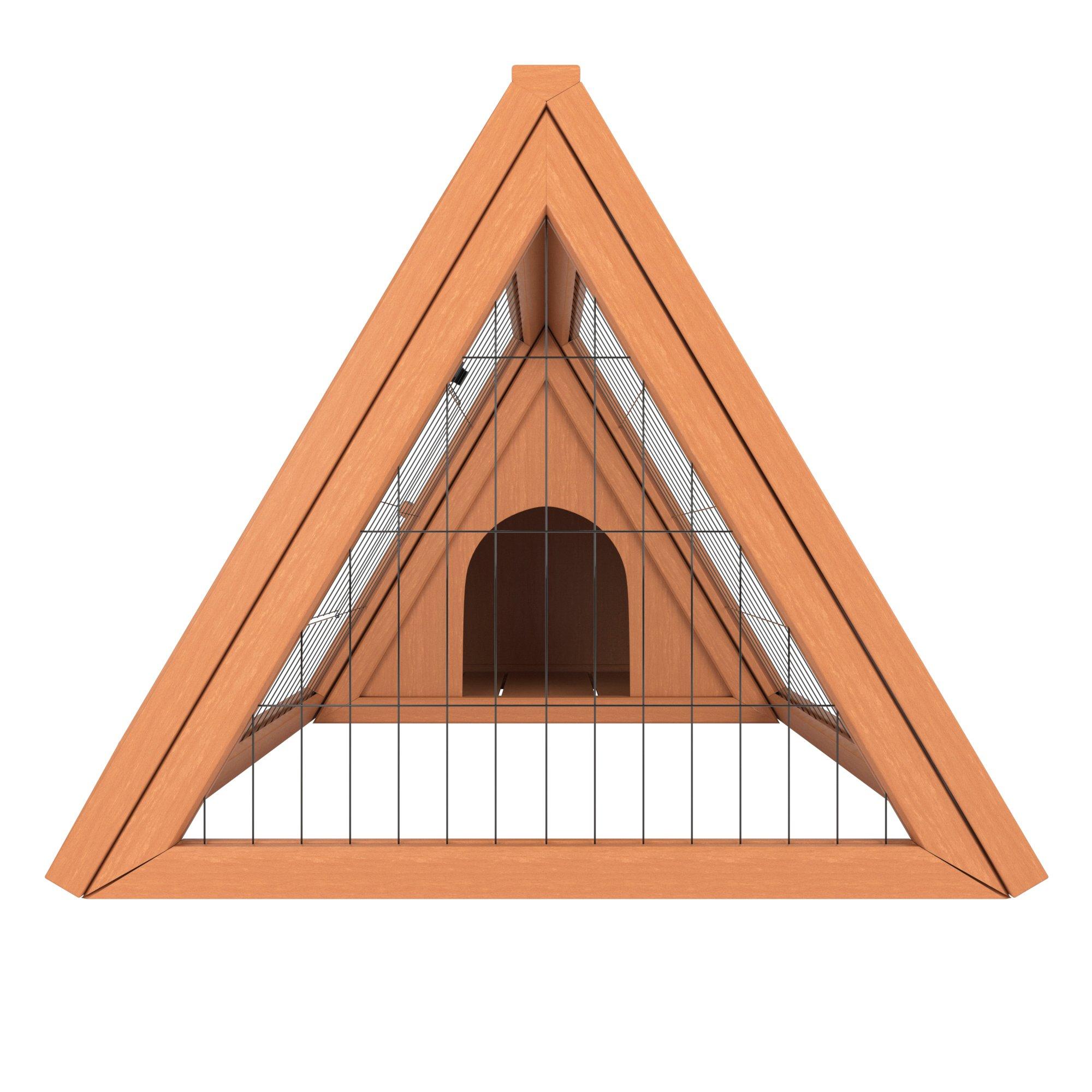 Brown - Lassic - Pet Vida Triangle Wooden Pet Hutch - 3