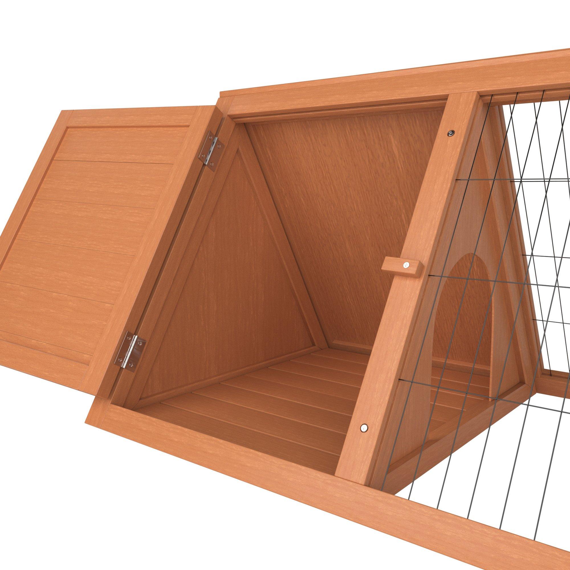 Brown - Lassic - Pet Vida Triangle Wooden Pet Hutch - 4