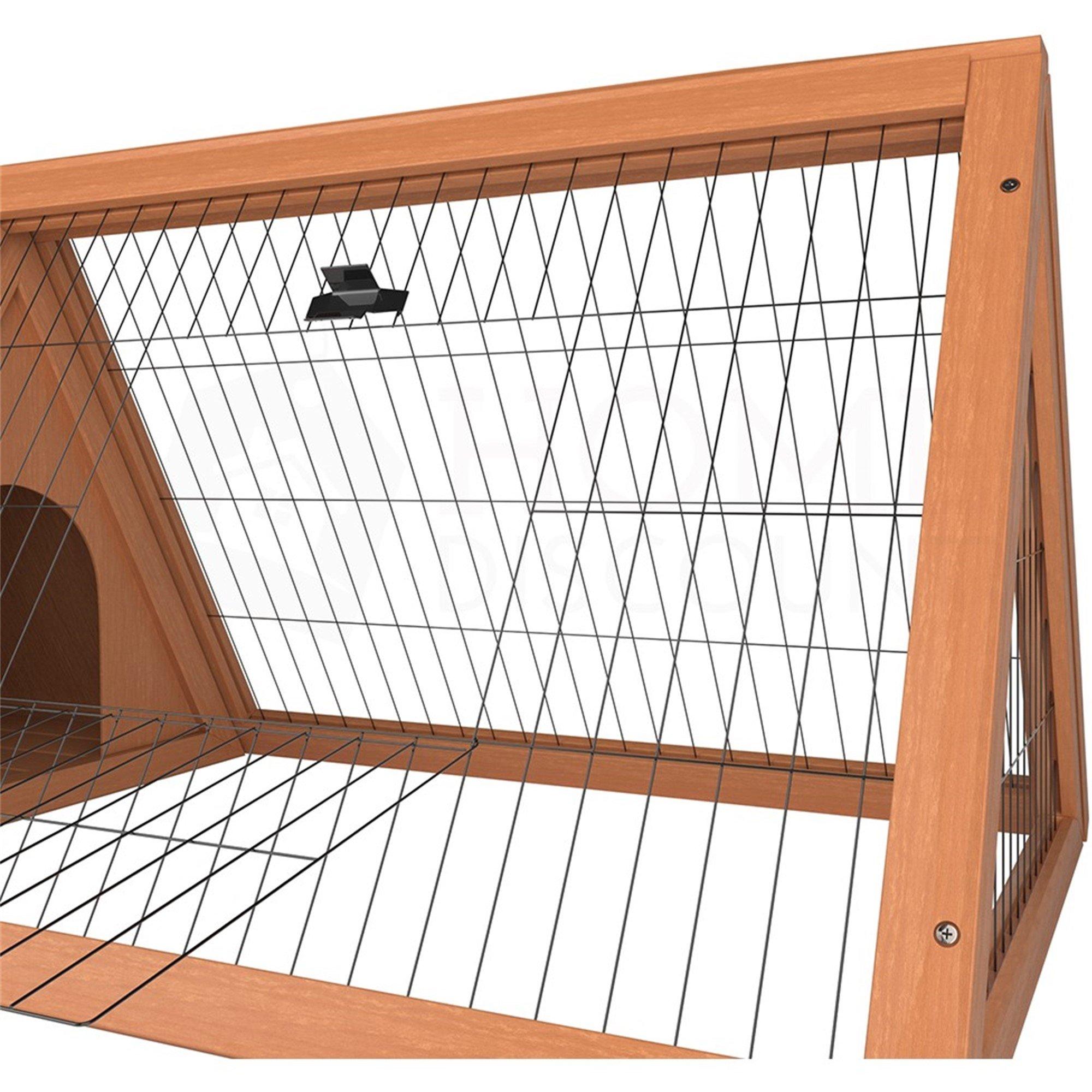 Brown - Lassic - Pet Vida Triangle Wooden Pet Hutch - 6