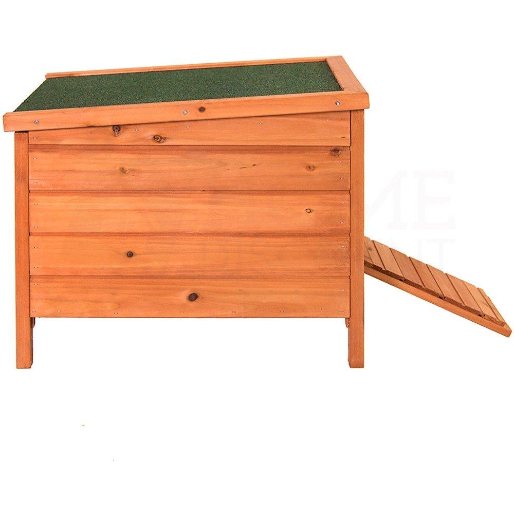 Brown - Lassic - Pet Vida Wooden Pet Hutch House - 3