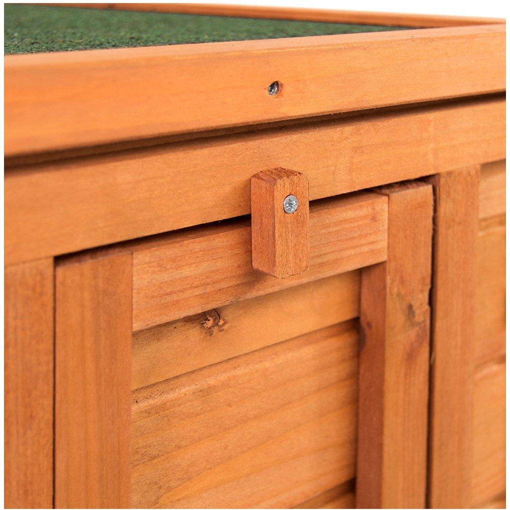 Brown - Lassic - Pet Vida Wooden Pet Hutch House - 5