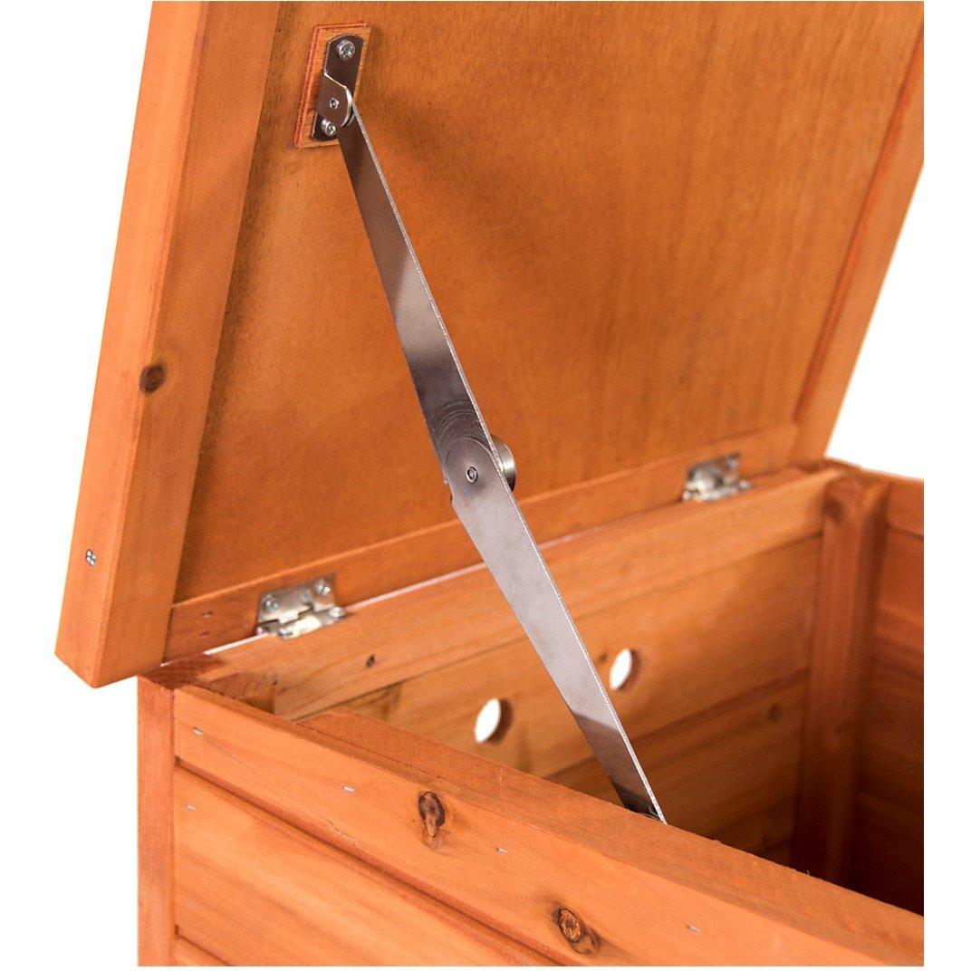 Brown - Lassic - Pet Vida Wooden Pet Hutch House - 6