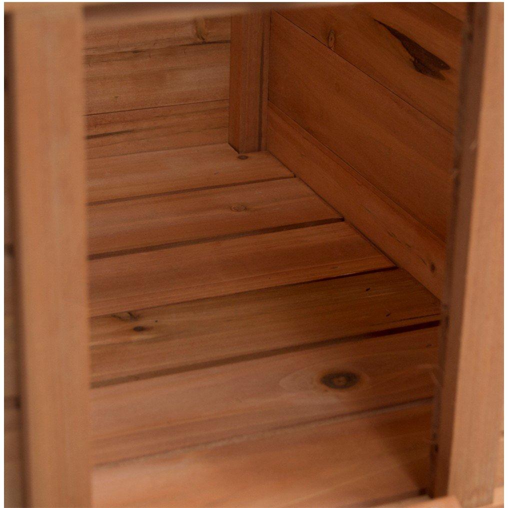 Brown - Lassic - Pet Vida Wooden Pet Hutch House - 8