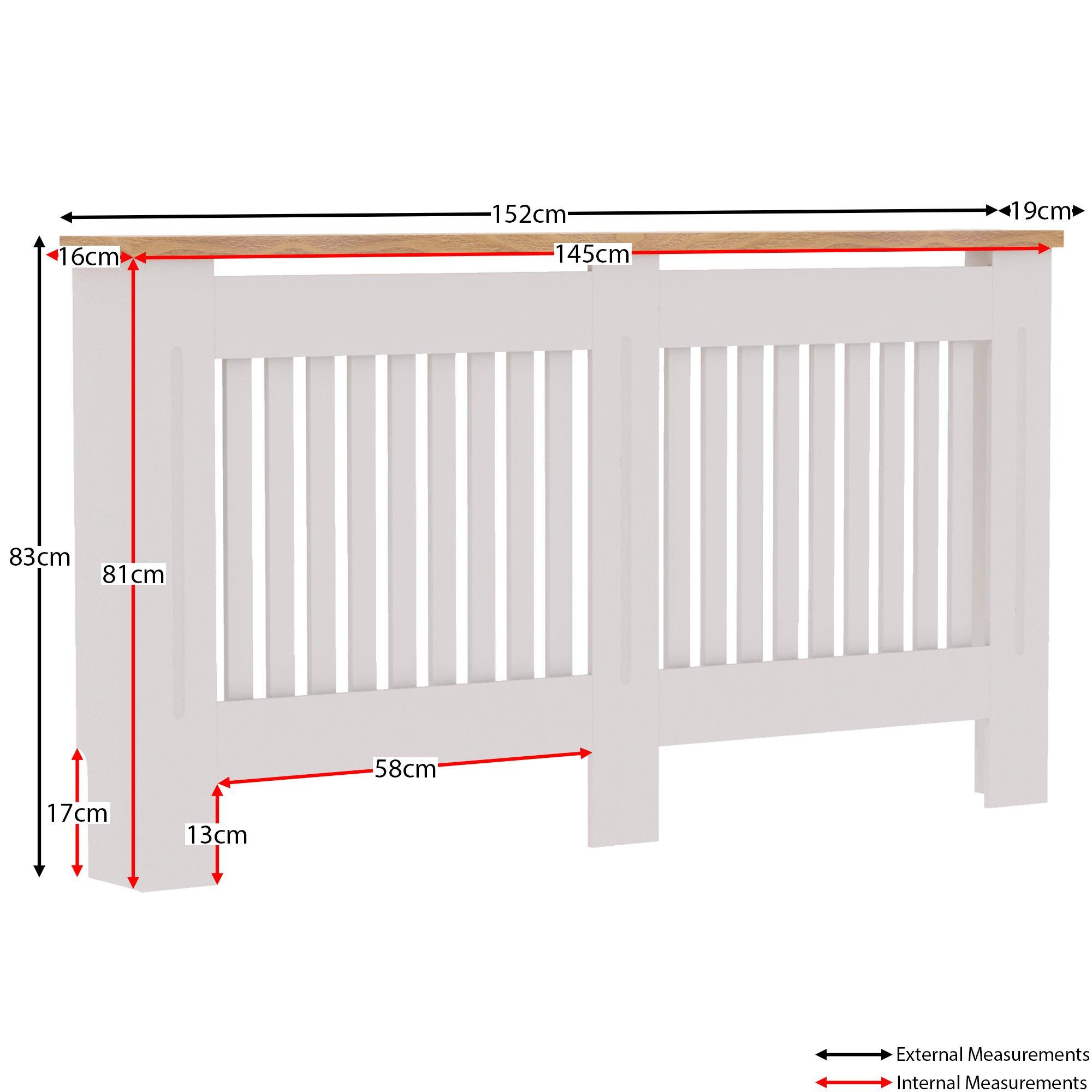 White - Lassic - Vida Designs Arlington Radiator Cover, Large - 2