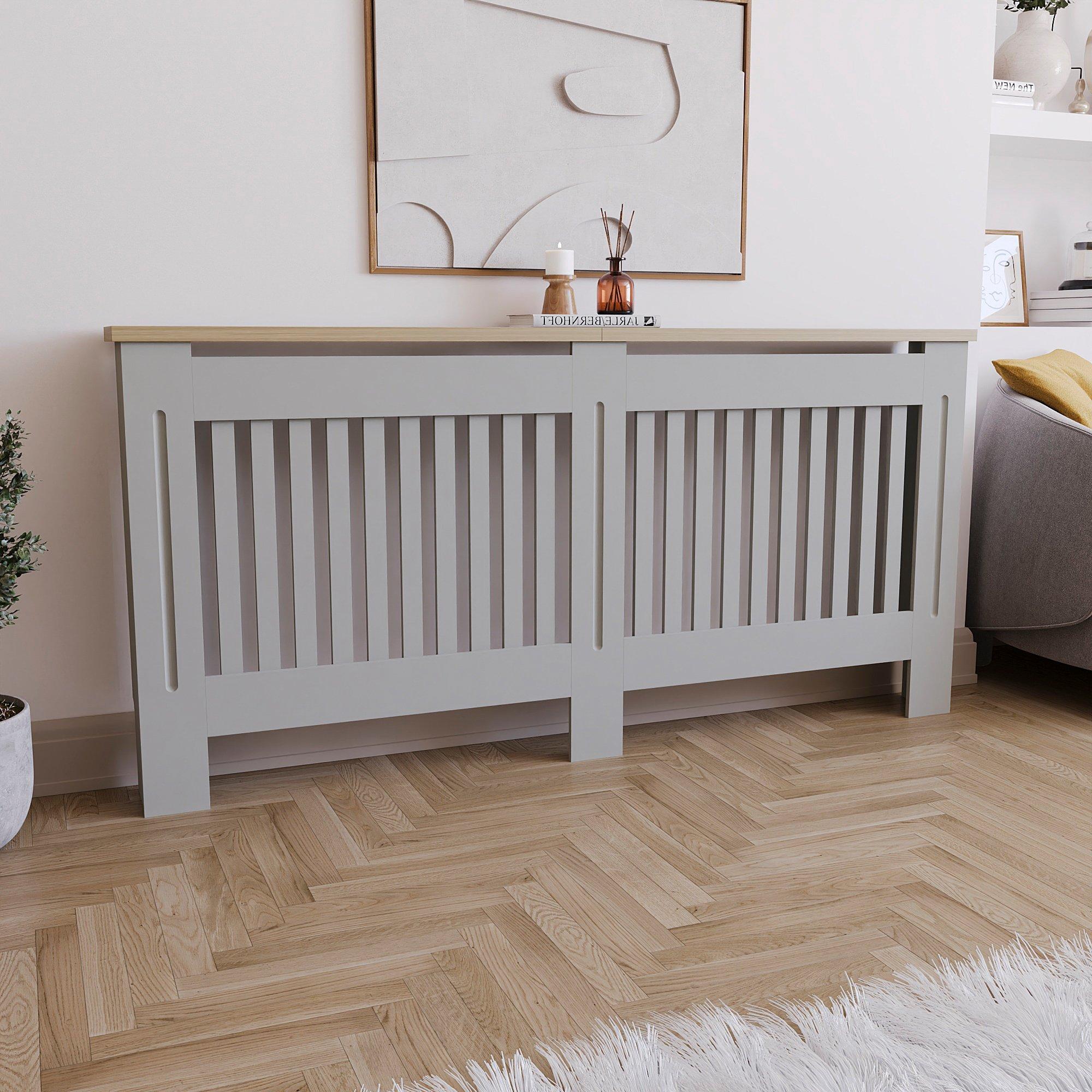 Grey - Lassic - Vida Designs Arlington Radiator Cover, Extra Large - 1