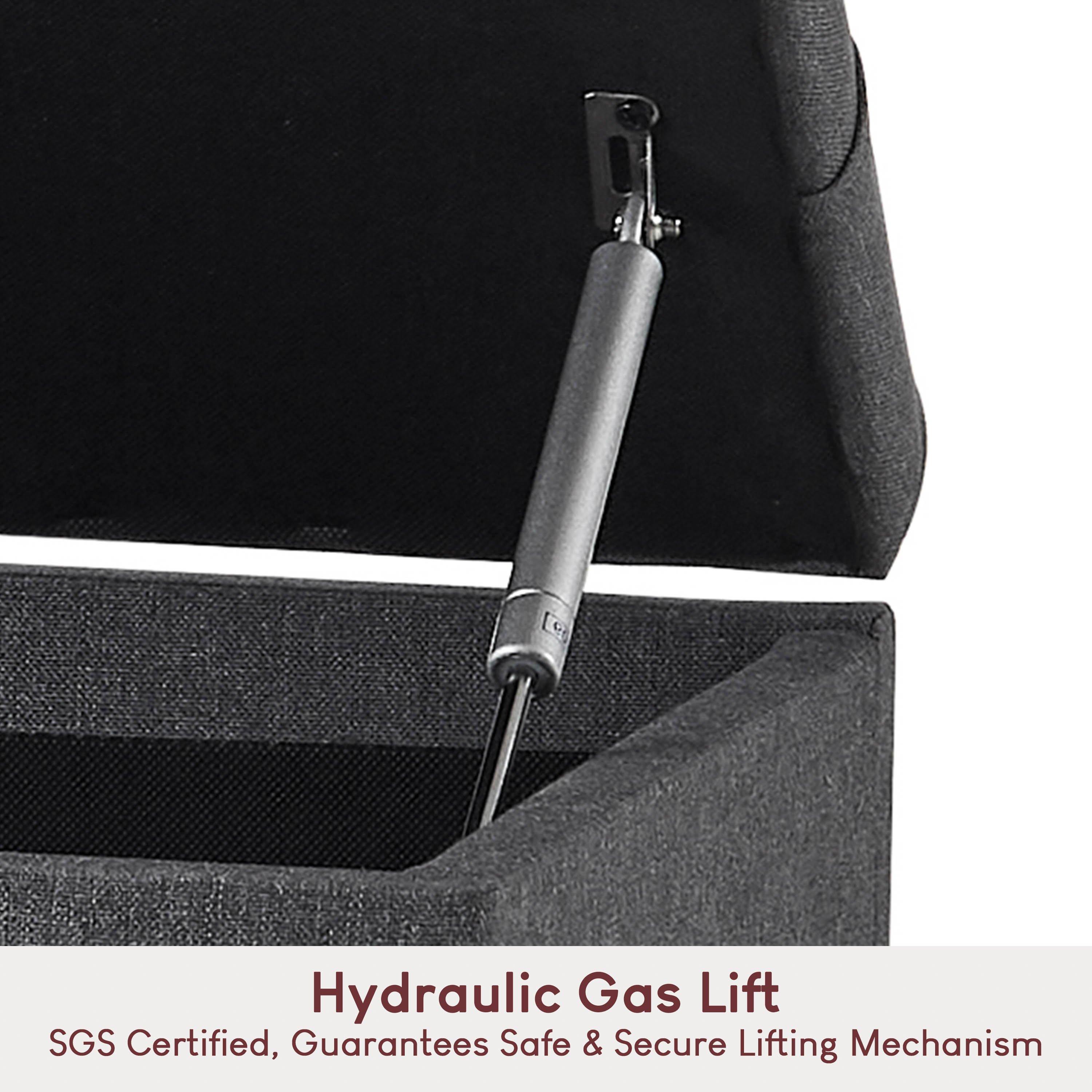 Dark Grey Linen - Lassic - Vida Designs Valencia Storage Ottoman UKFR - 7