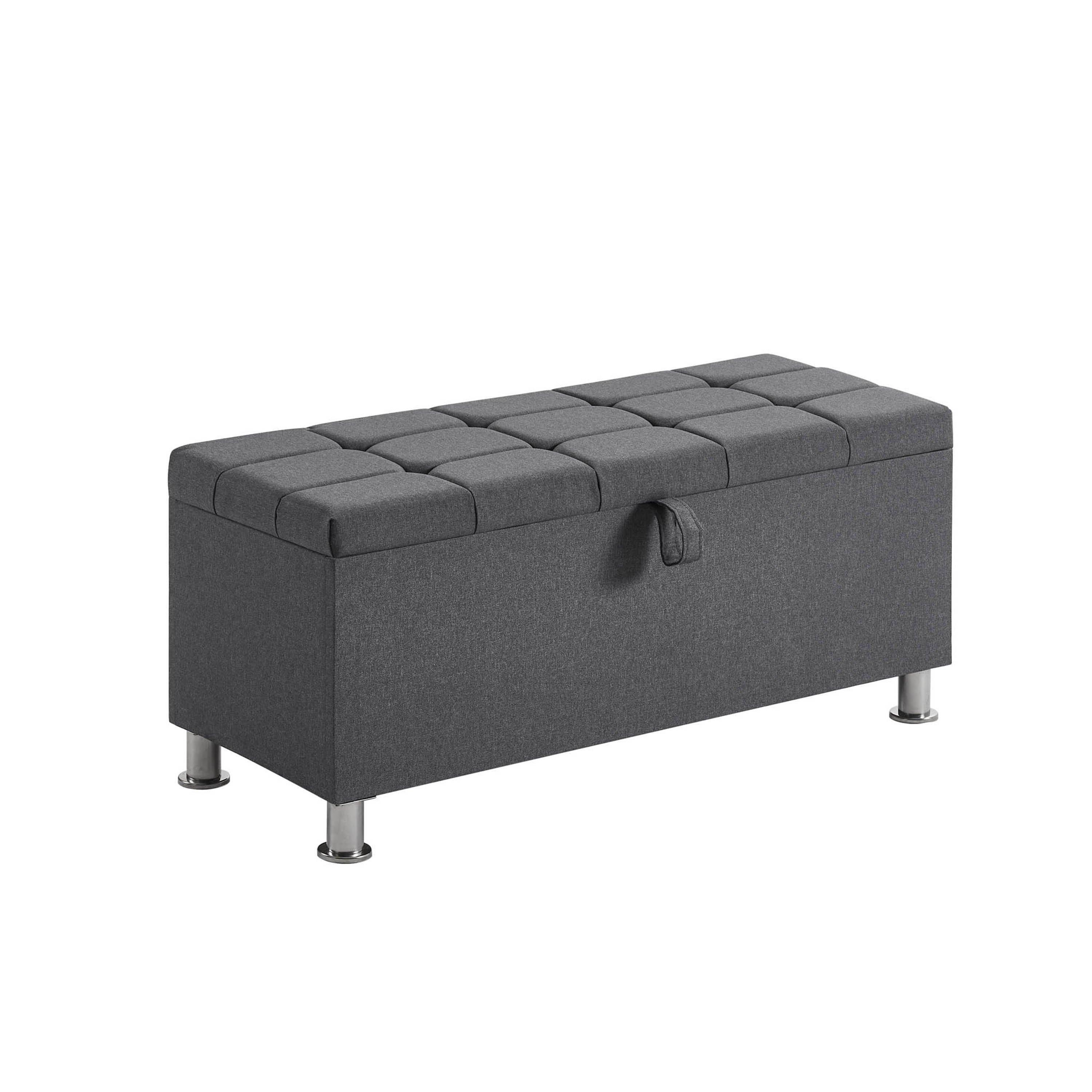 Dark Grey Linen - Lassic - Vida Designs Valencia Storage Ottoman UKFR - 8