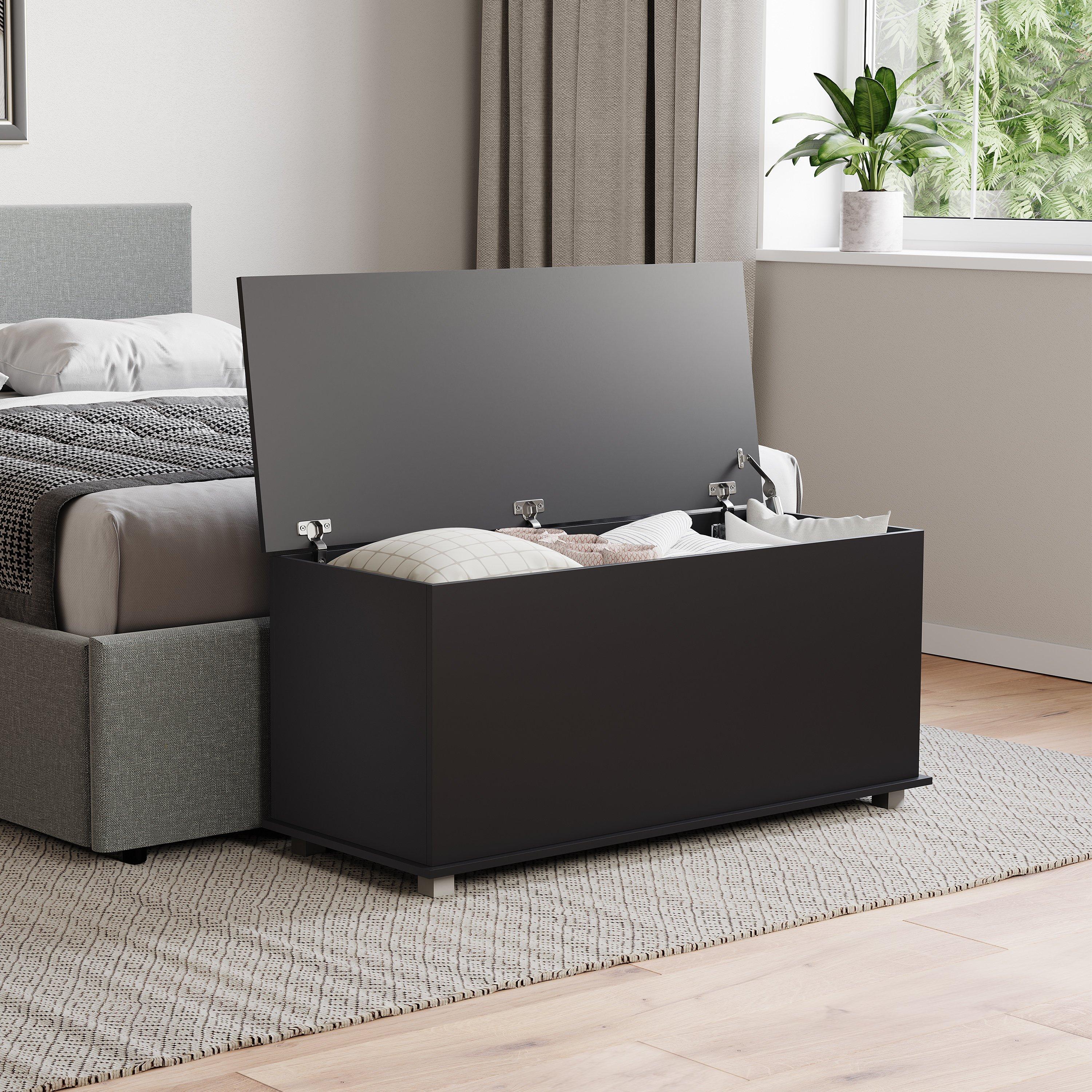 Black - Lassic - Vida Designs Leon Storage Ottoman - 4