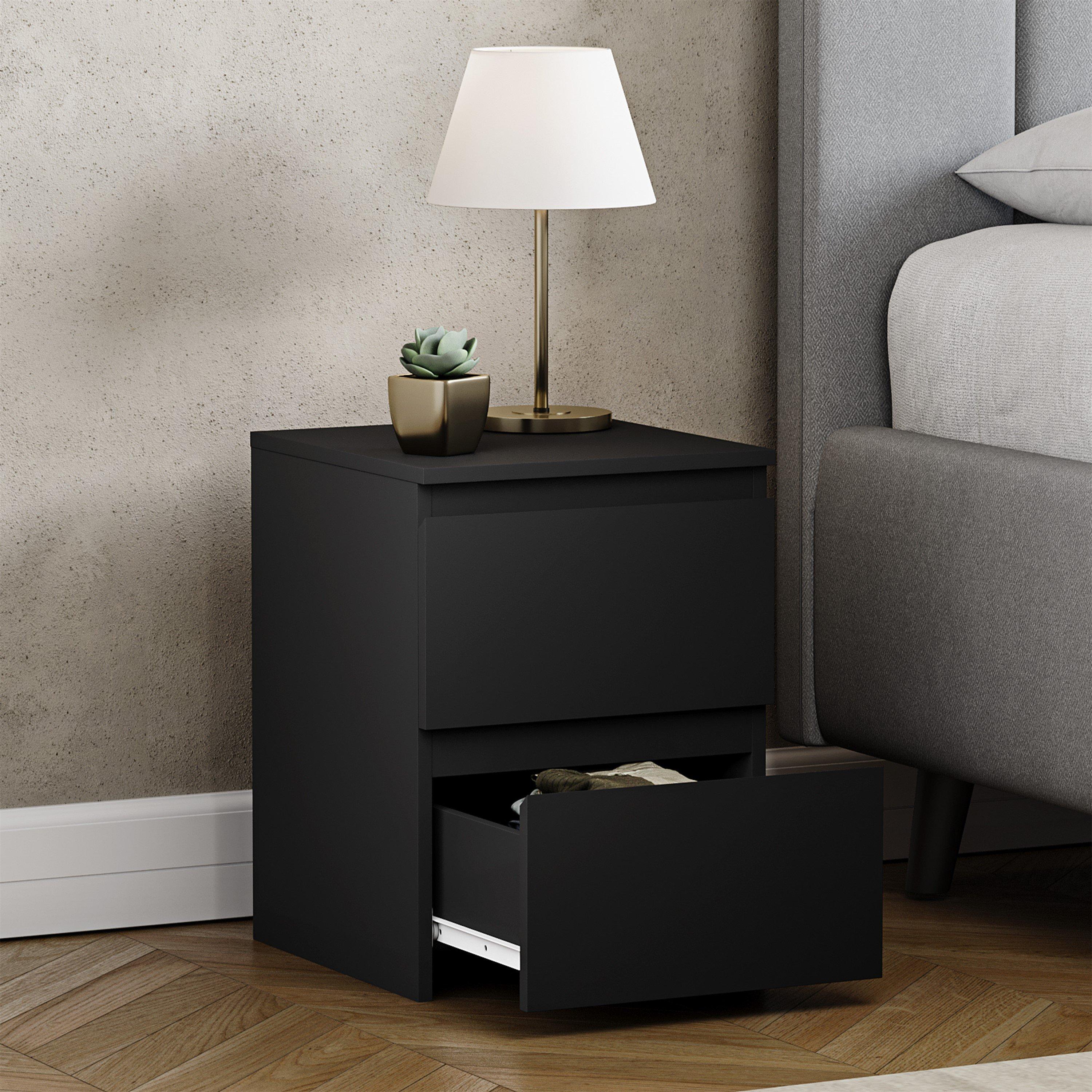 Black - Lassic - Vida Designs Denver 2 Drawer Bedside Chest - 4