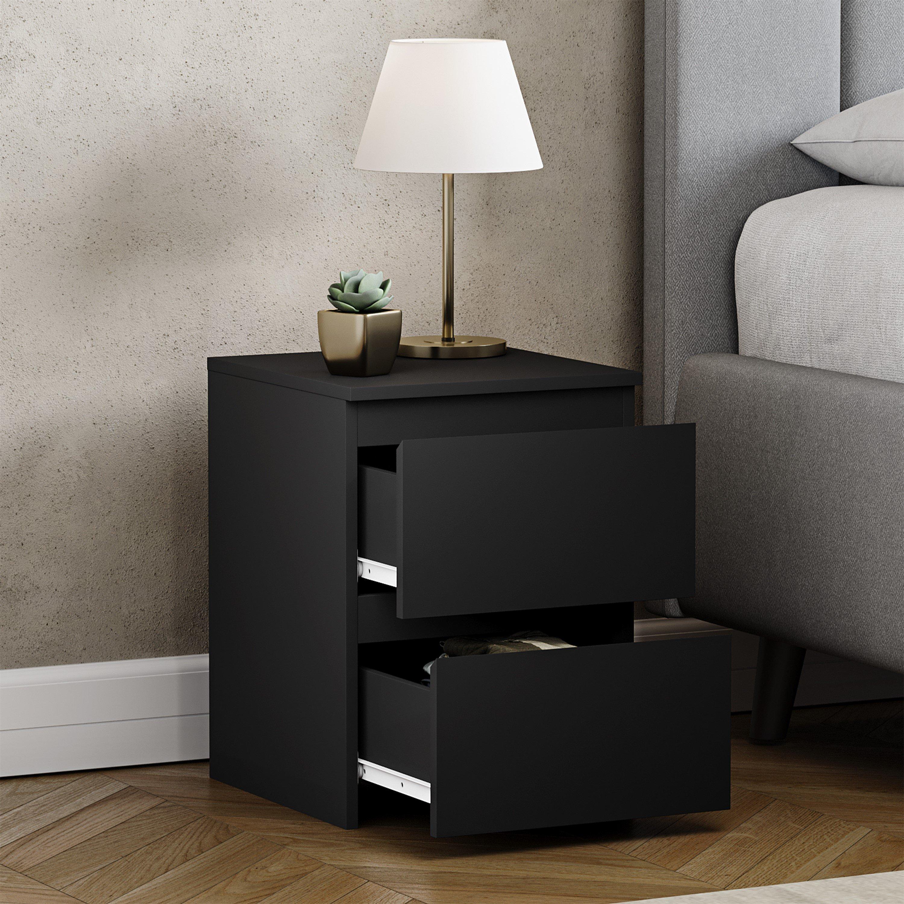Black - Lassic - Vida Designs Denver 2 Drawer Bedside Chest - 6