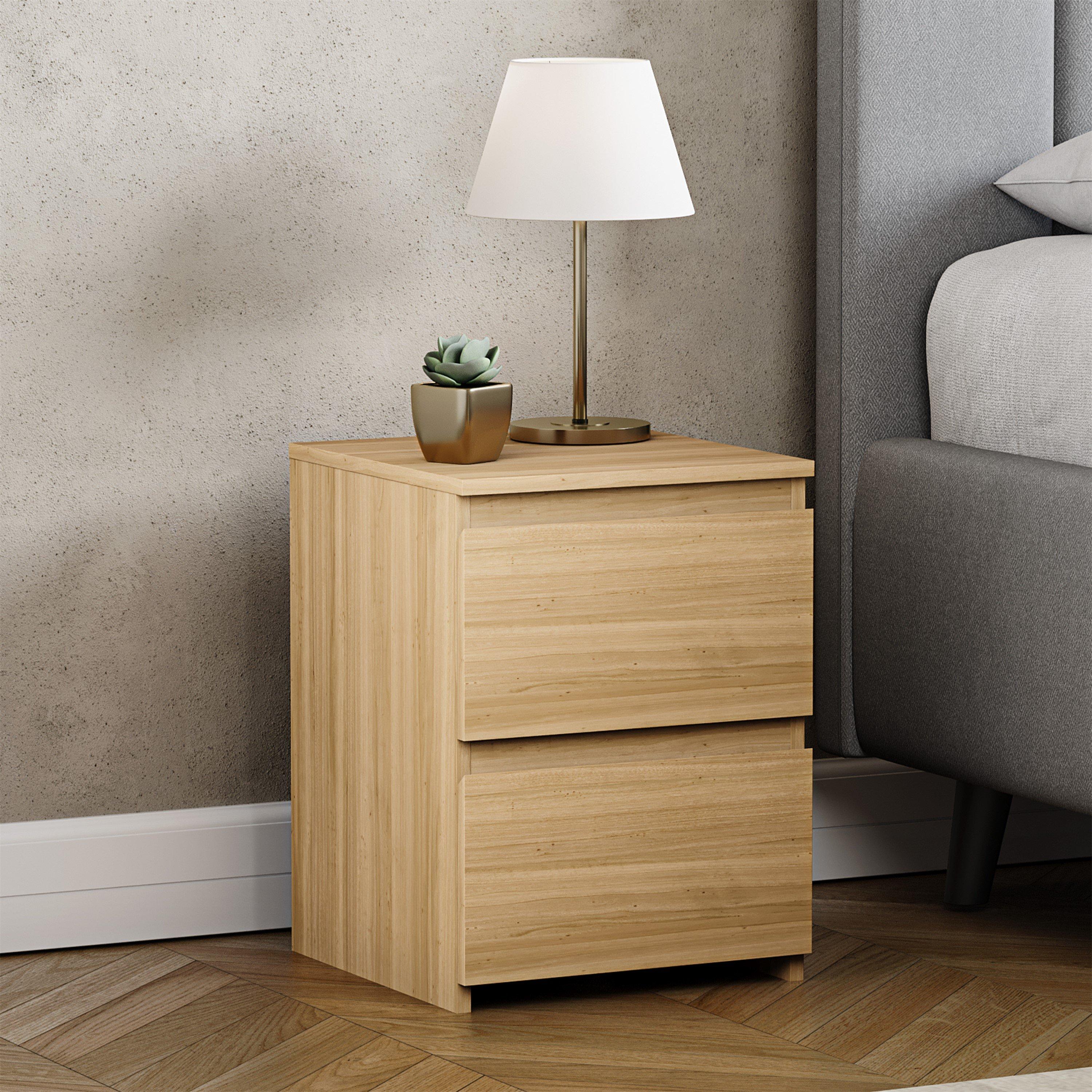 Lassic  Vida Designs Denver 2 Drawer Bedside Chest - Pine - 2 Drawer