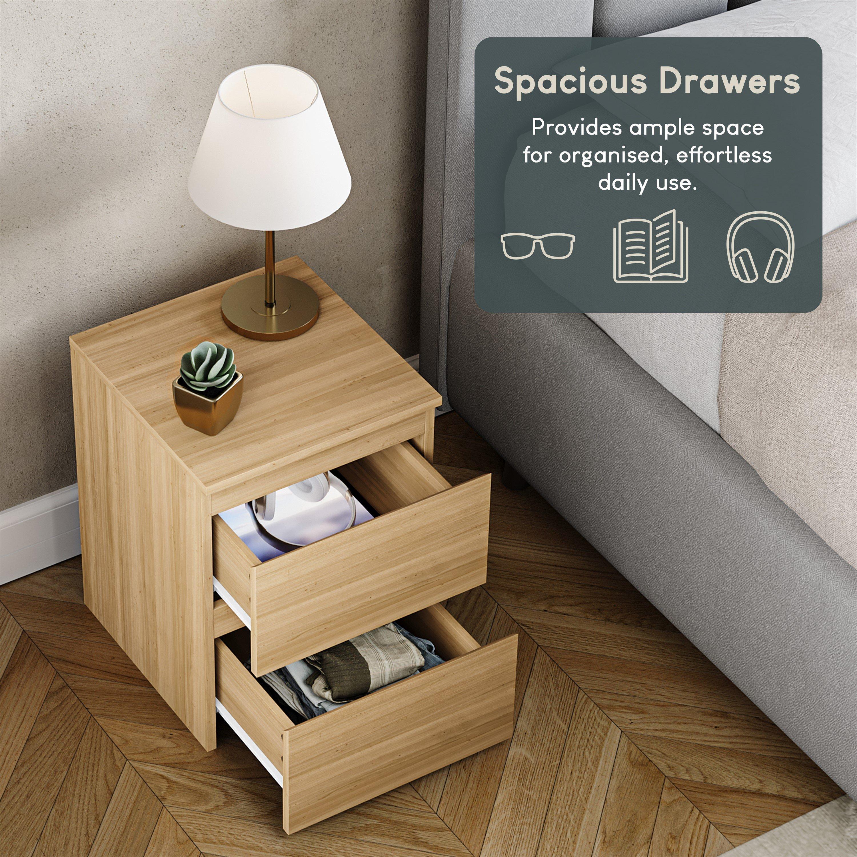 Pine - Lassic - Vida Designs Denver 2 Drawer Bedside Chest - 7