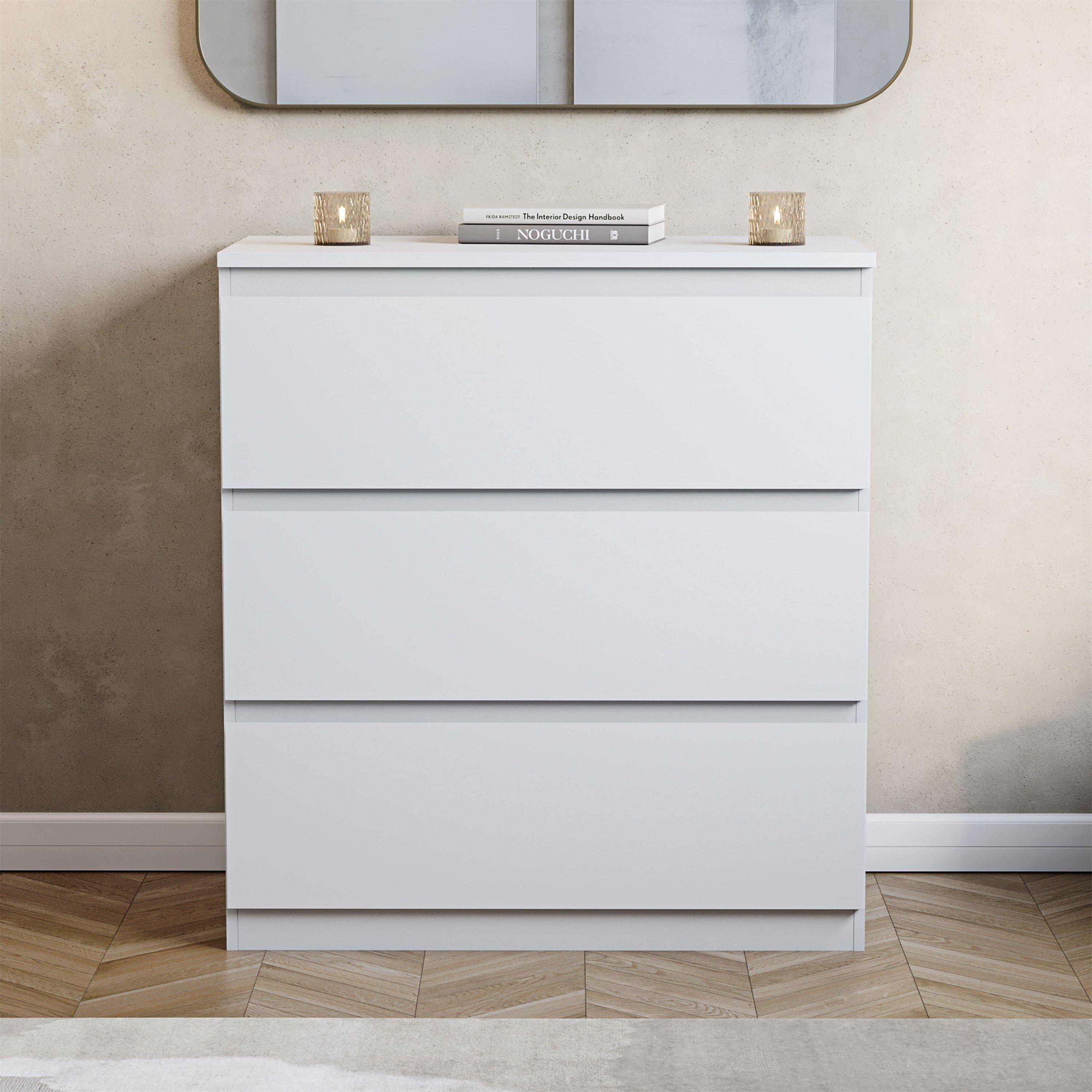 White - Lassic - Vida Designs Denver 3 Drawer Chest - 3