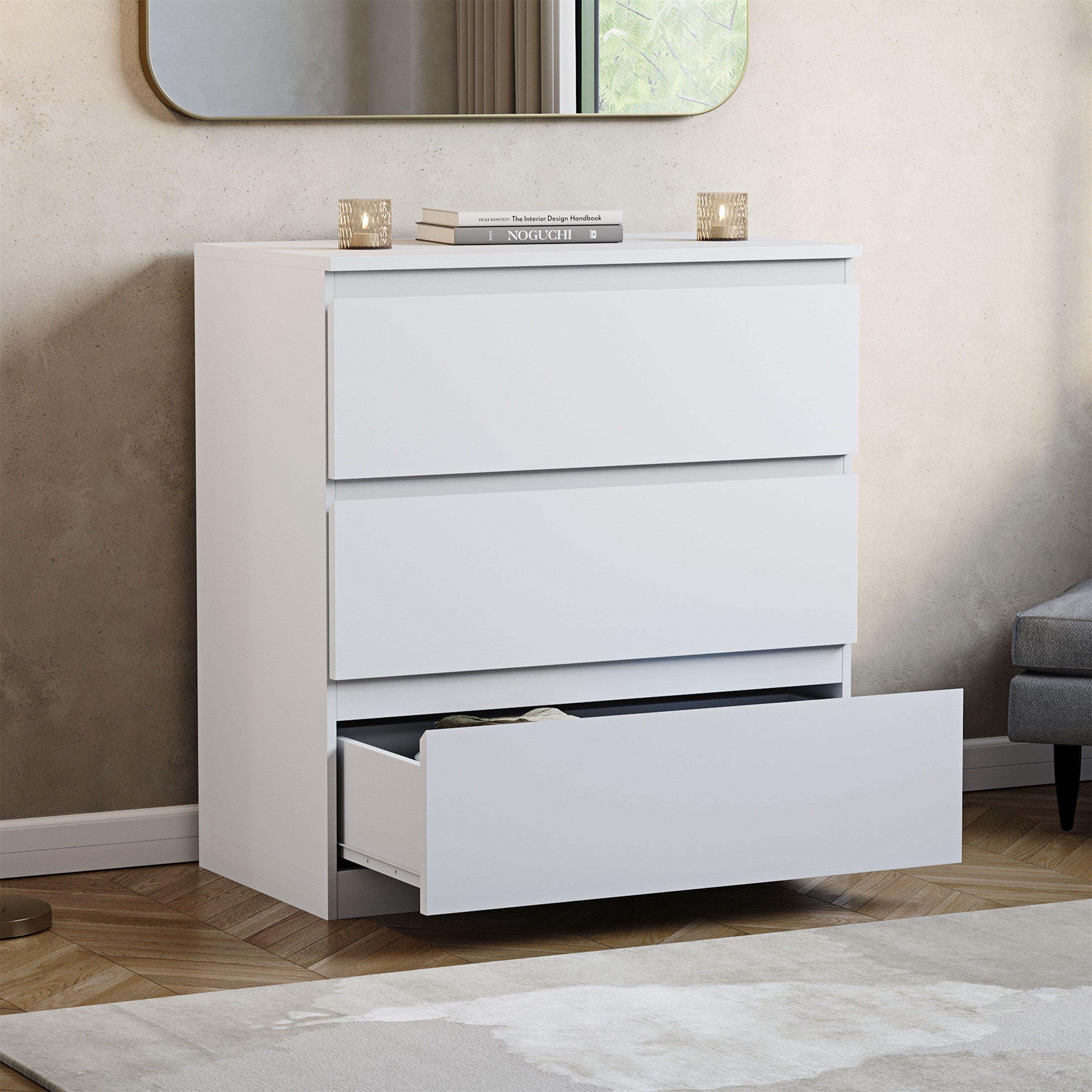 White - Lassic - Vida Designs Denver 3 Drawer Chest - 4