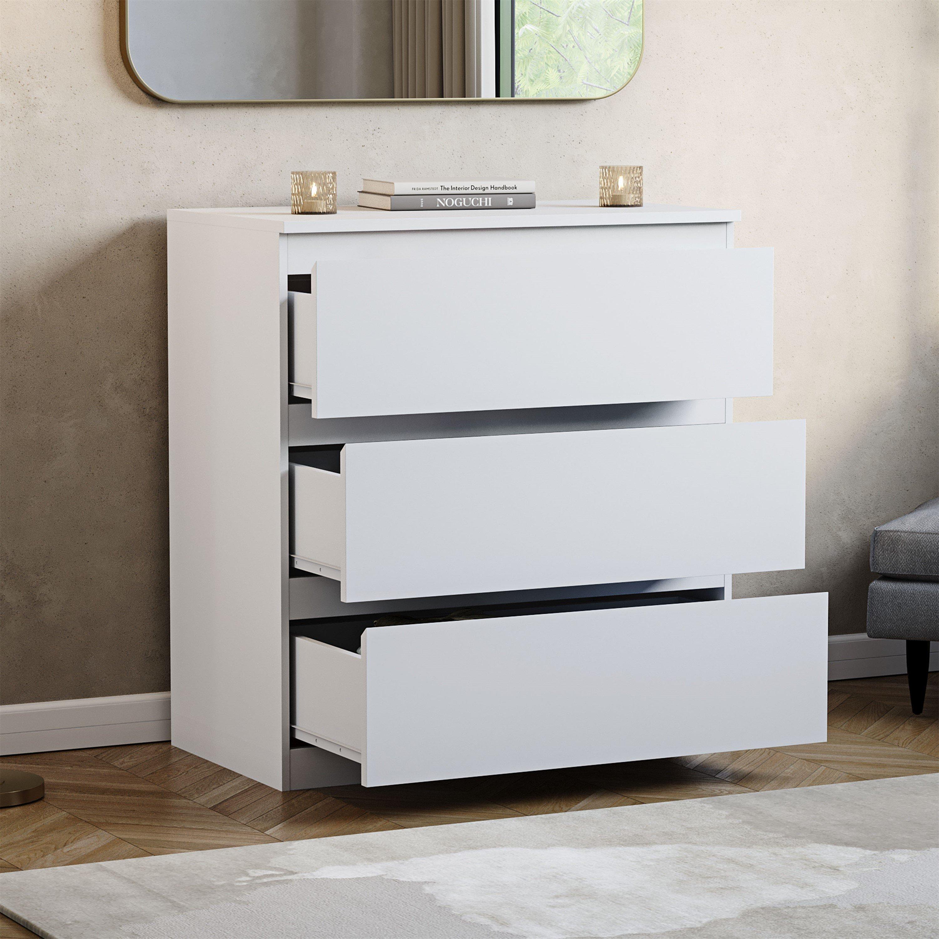 White - Lassic - Vida Designs Denver 3 Drawer Chest - 5