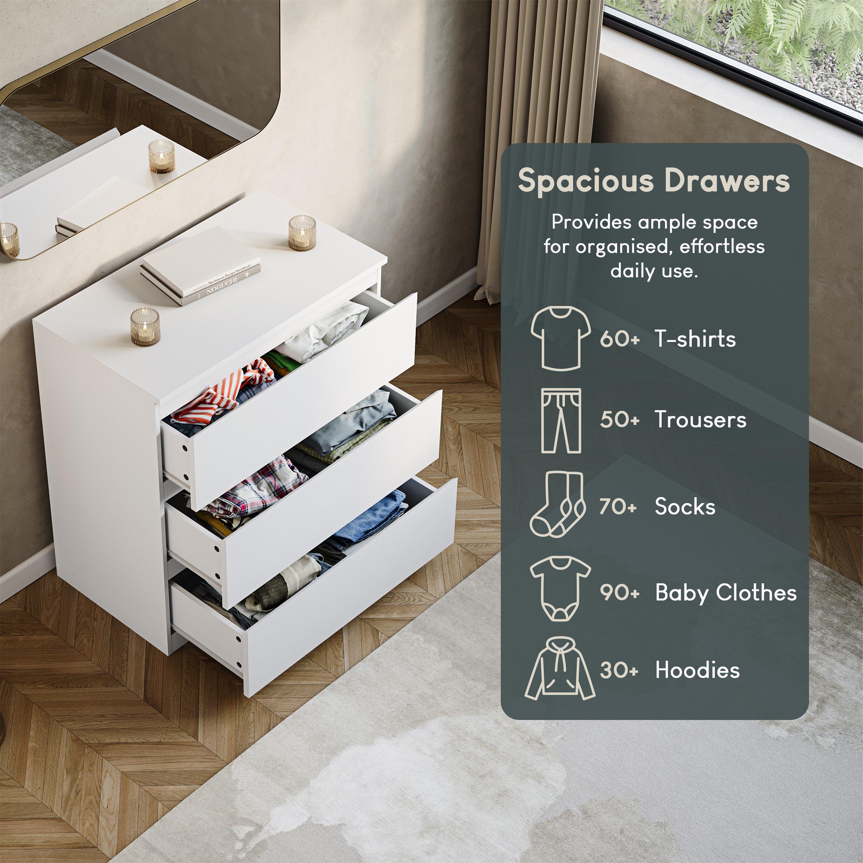 White - Lassic - Vida Designs Denver 3 Drawer Chest - 6