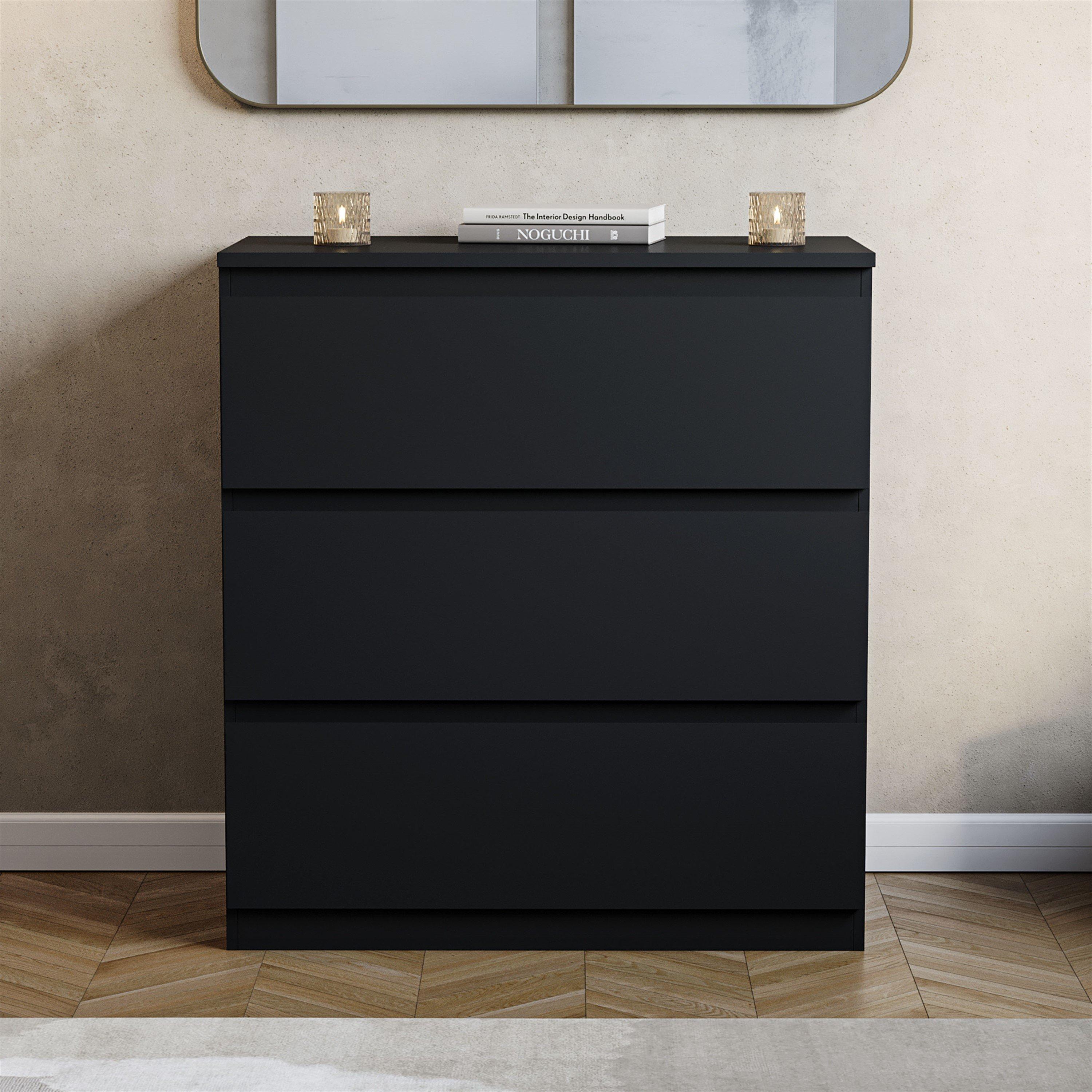 Black - Lassic - Vida Designs Denver 3 Drawer Chest - 3
