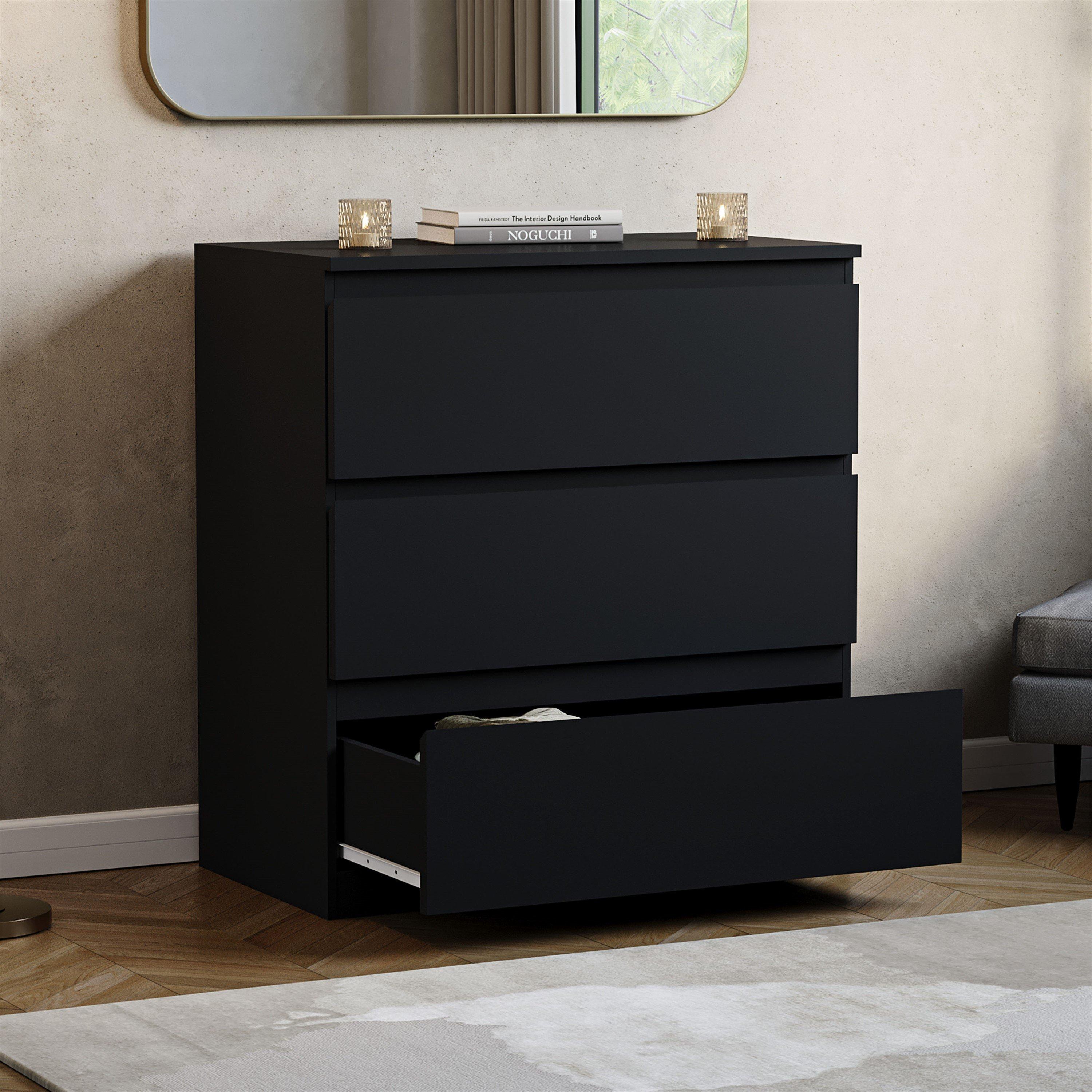 Black - Lassic - Vida Designs Denver 3 Drawer Chest - 4