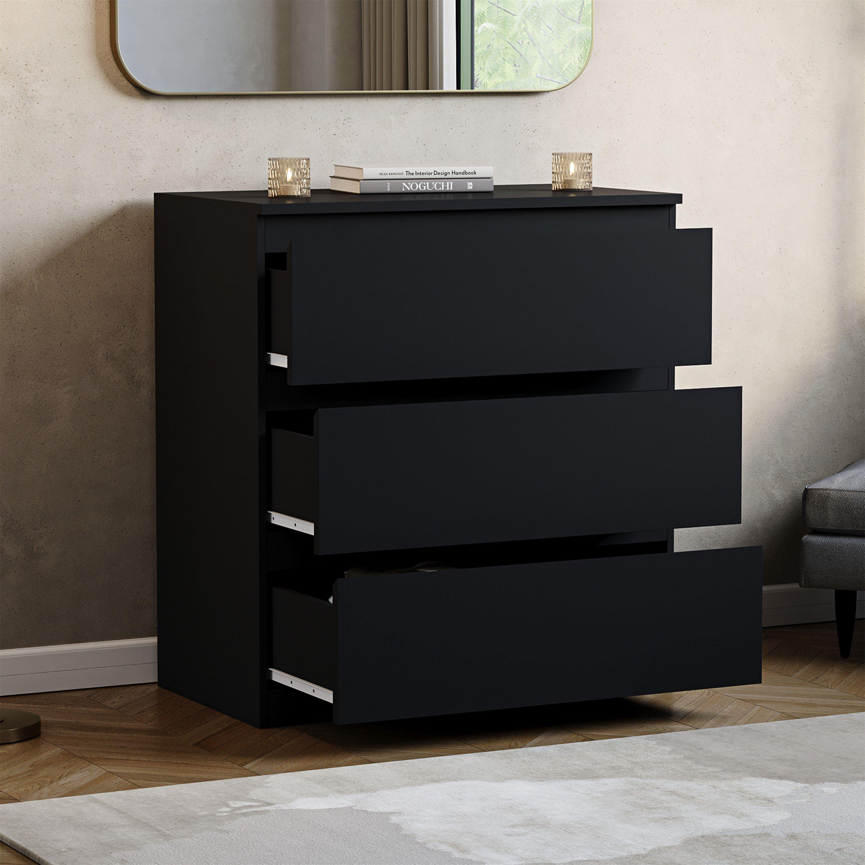 Black - Lassic - Vida Designs Denver 3 Drawer Chest - 5