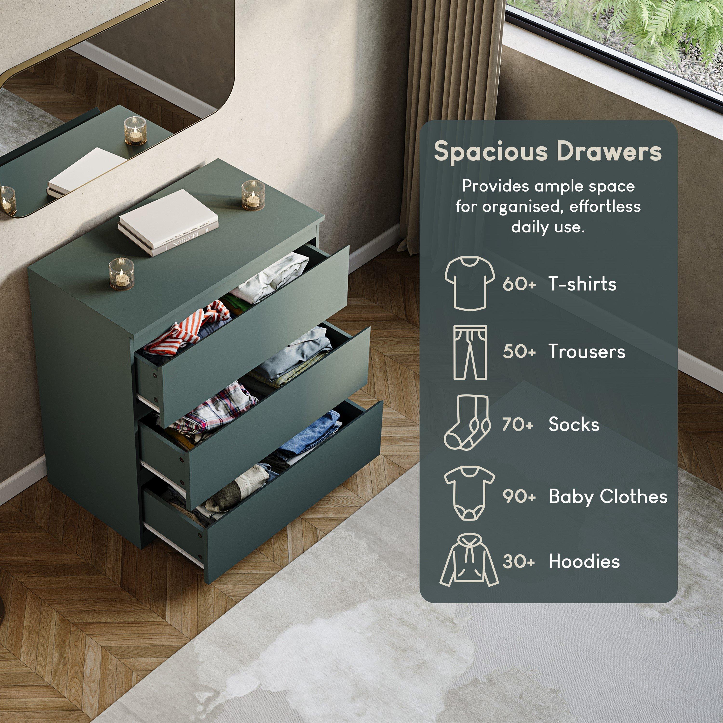 Jasper Green - Lassic - Vida Designs Denver 3 Drawer Chest - 6