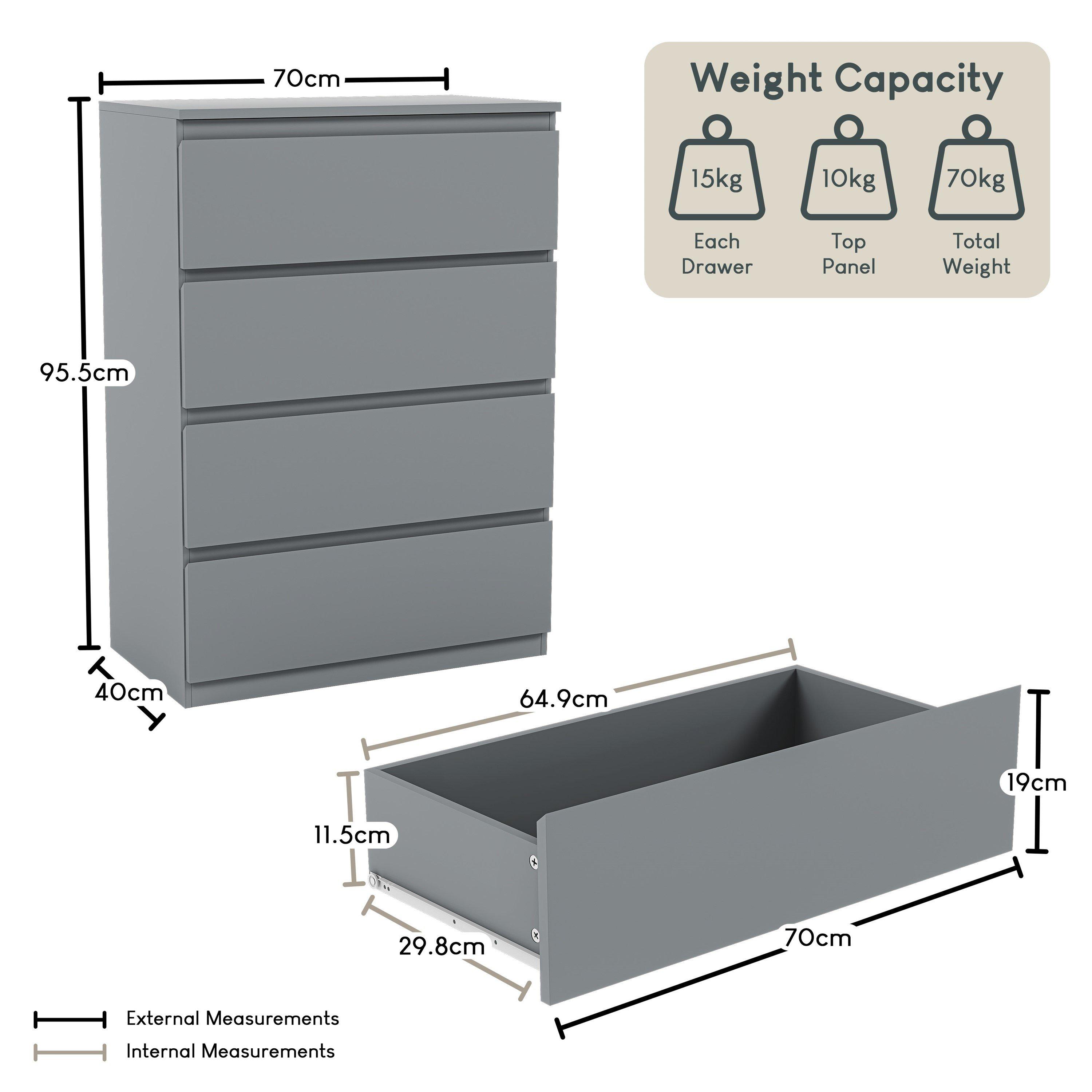 Grey - Lassic - Vida Designs Denver 4 Drawer Chest - 2