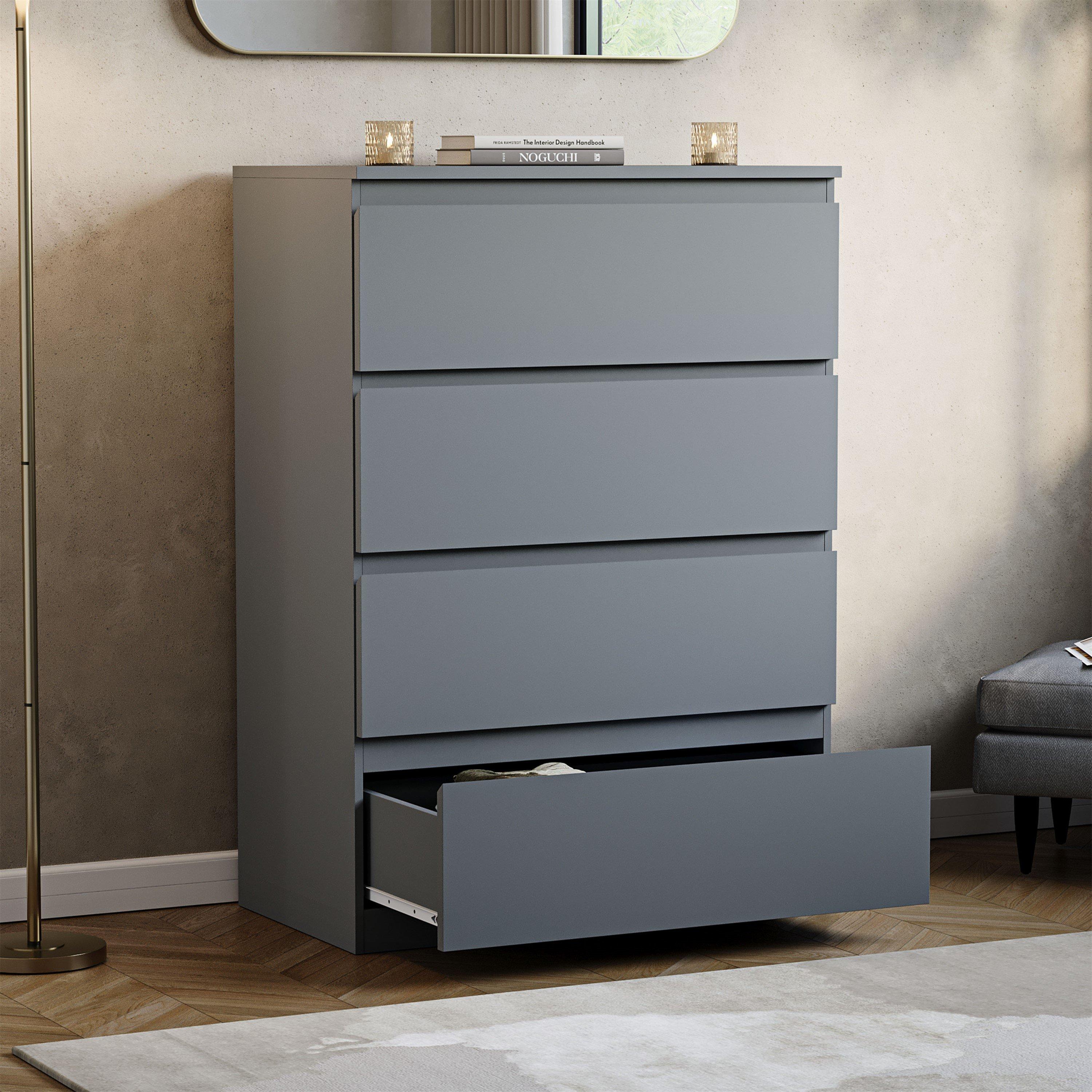 Grey - Lassic - Vida Designs Denver 4 Drawer Chest - 4