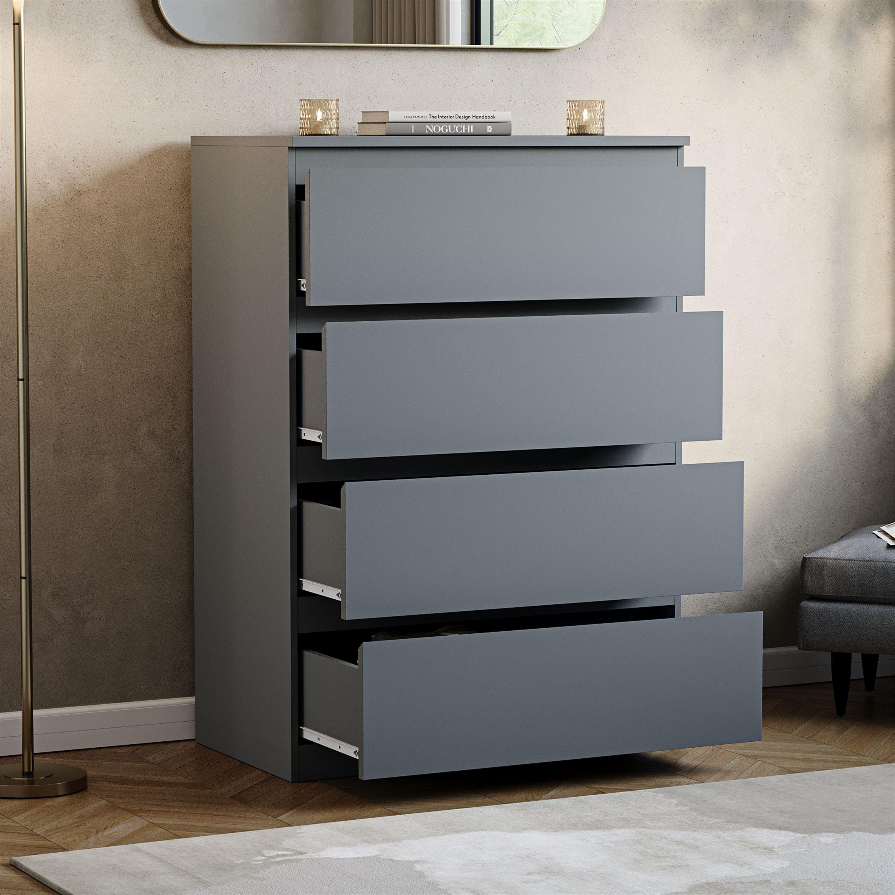 Grey - Lassic - Vida Designs Denver 4 Drawer Chest - 5