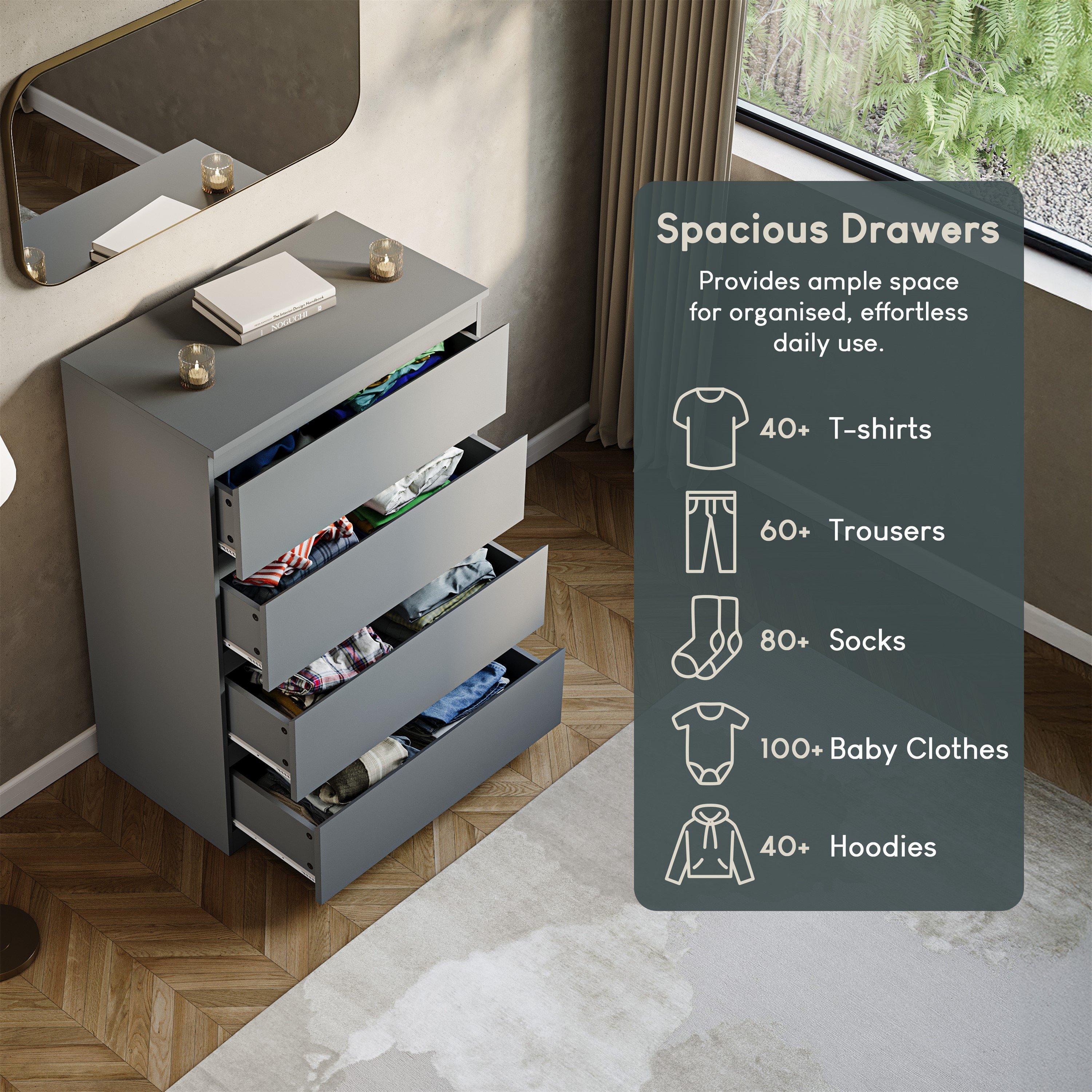 Grey - Lassic - Vida Designs Denver 4 Drawer Chest - 6