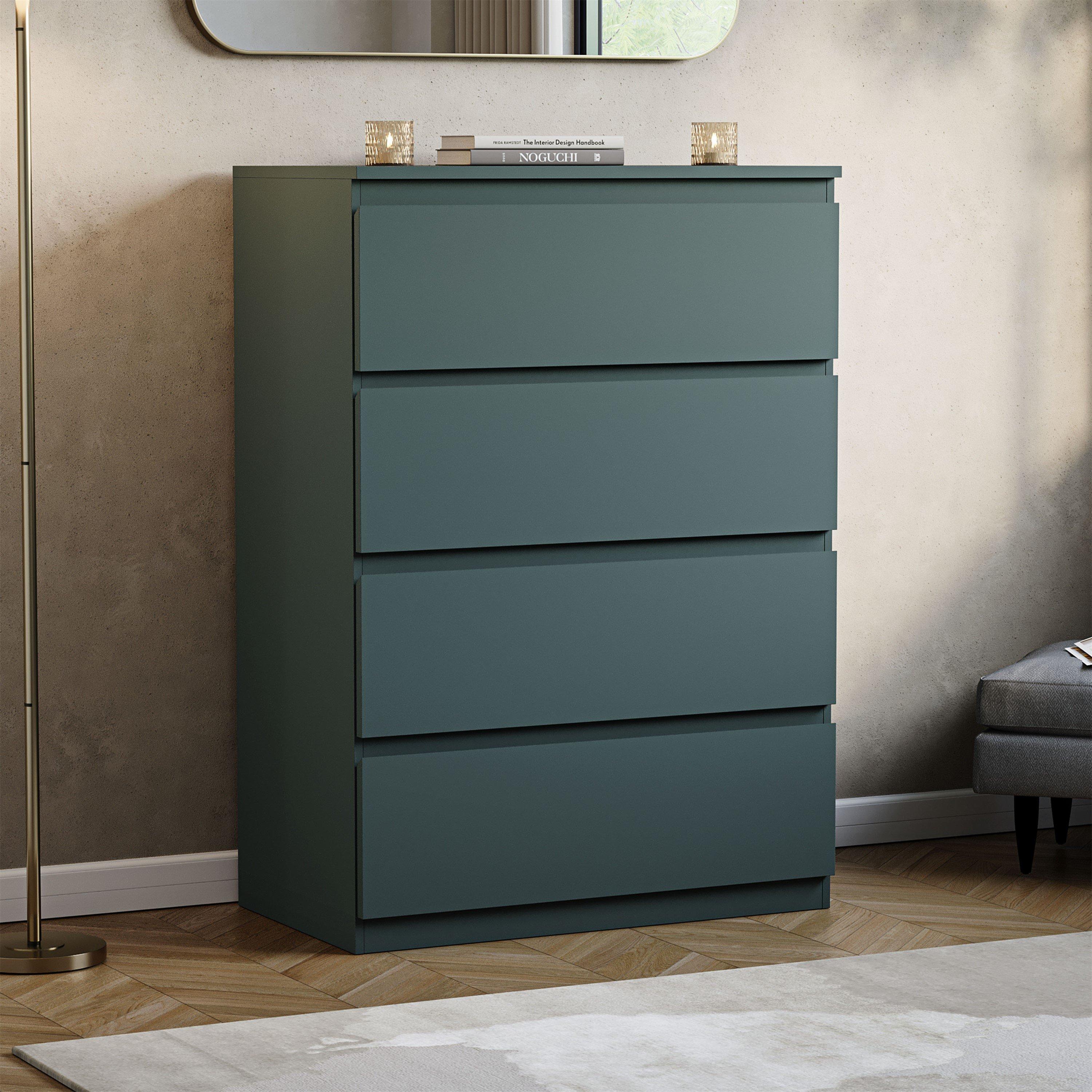 Lassic  Vida Designs Denver 4 Drawer Chest - Jasper Green - 4 Drawer
