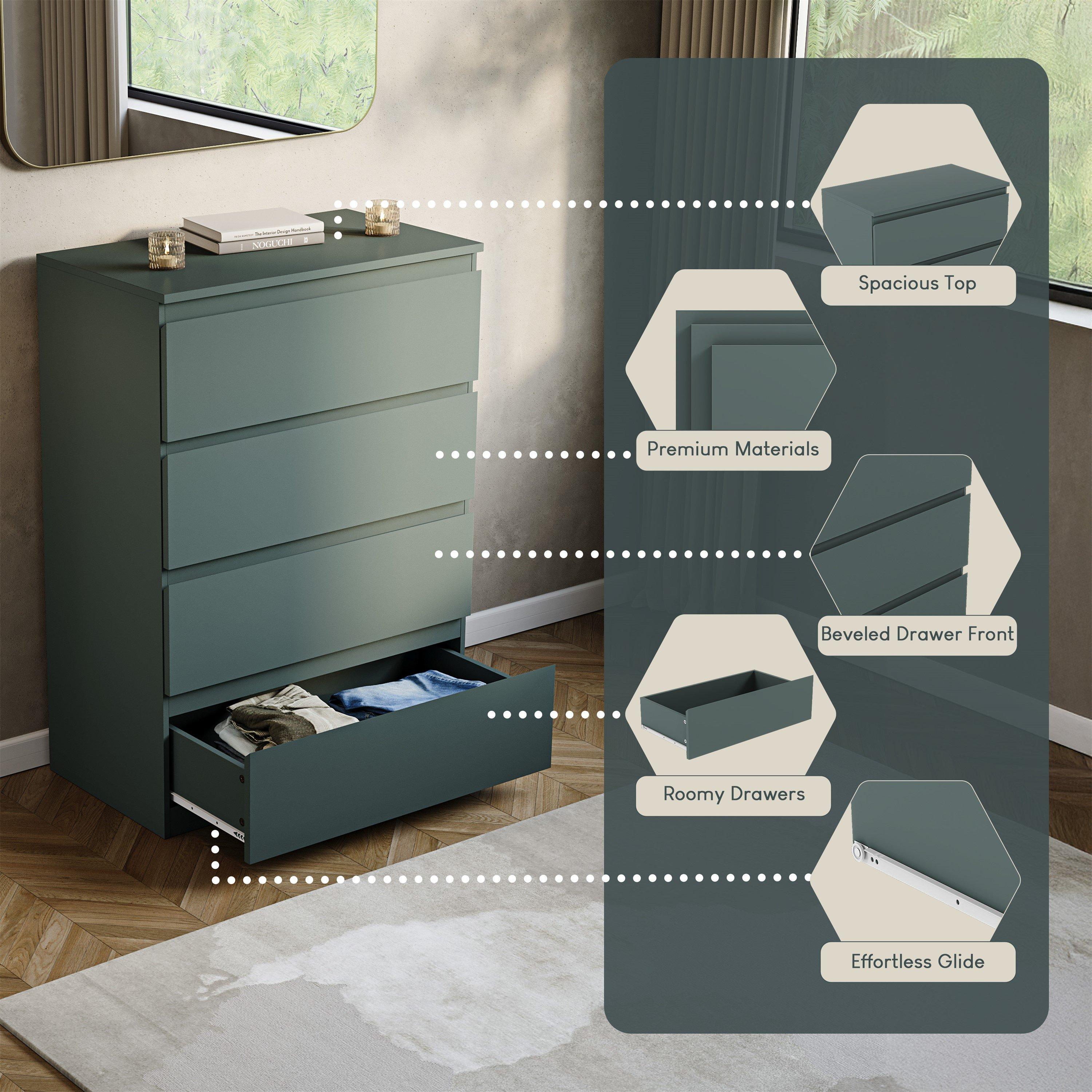 Jasper Green - Lassic - Vida Designs Denver 4 Drawer Chest - 7