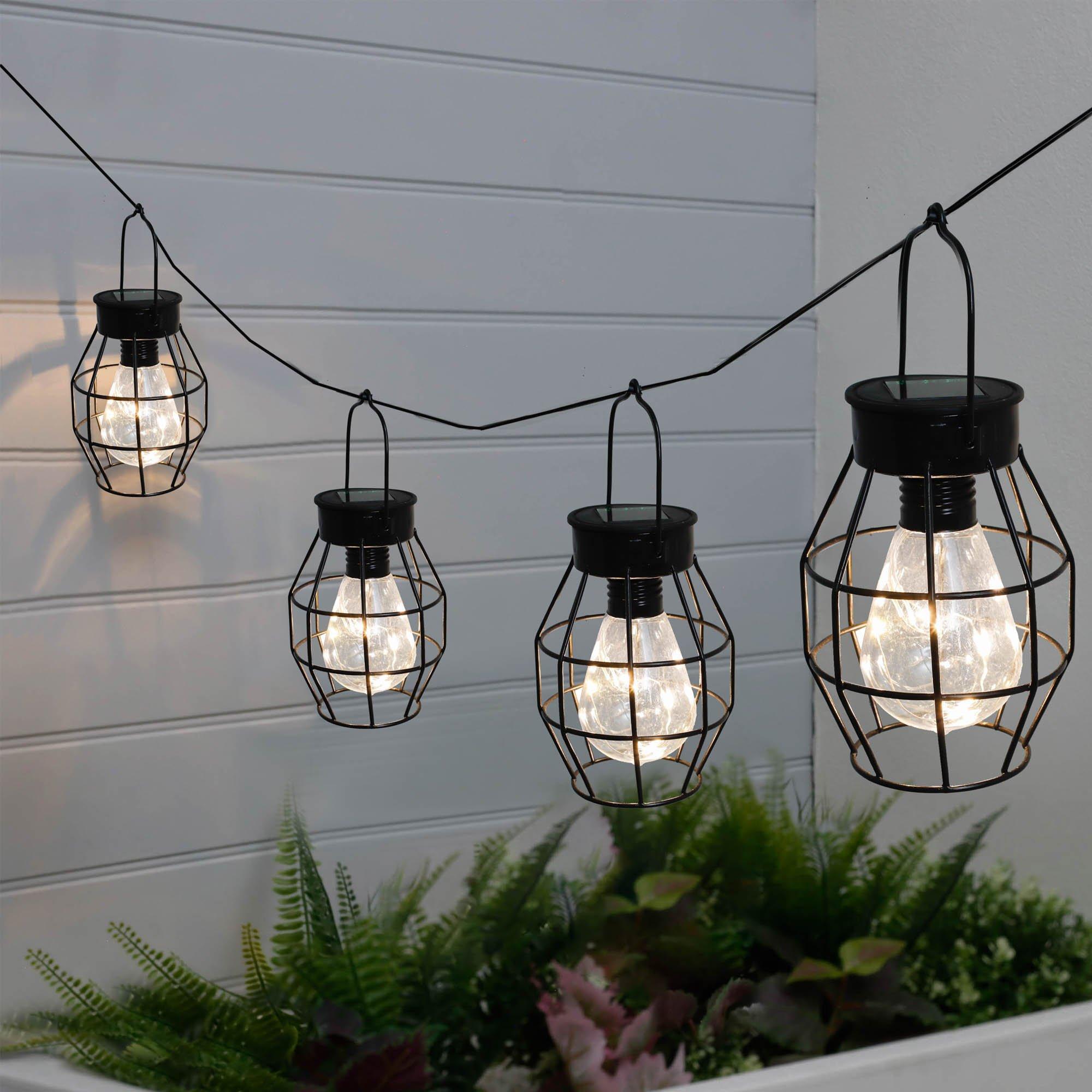 Black - Streetwize - Timeless Caged Lantern String Lights - 1