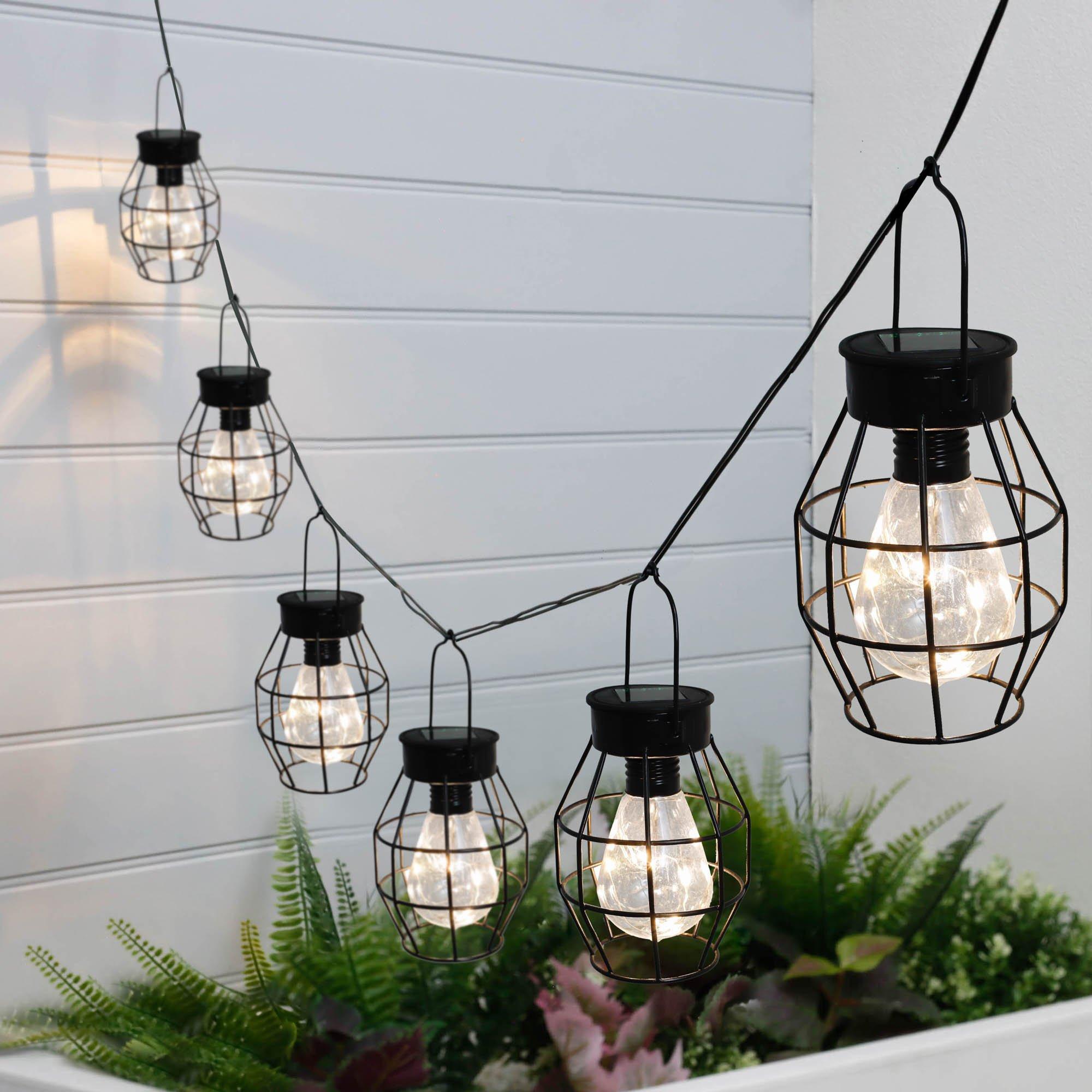 Black - Streetwize - Timeless Caged Lantern String Lights - 9