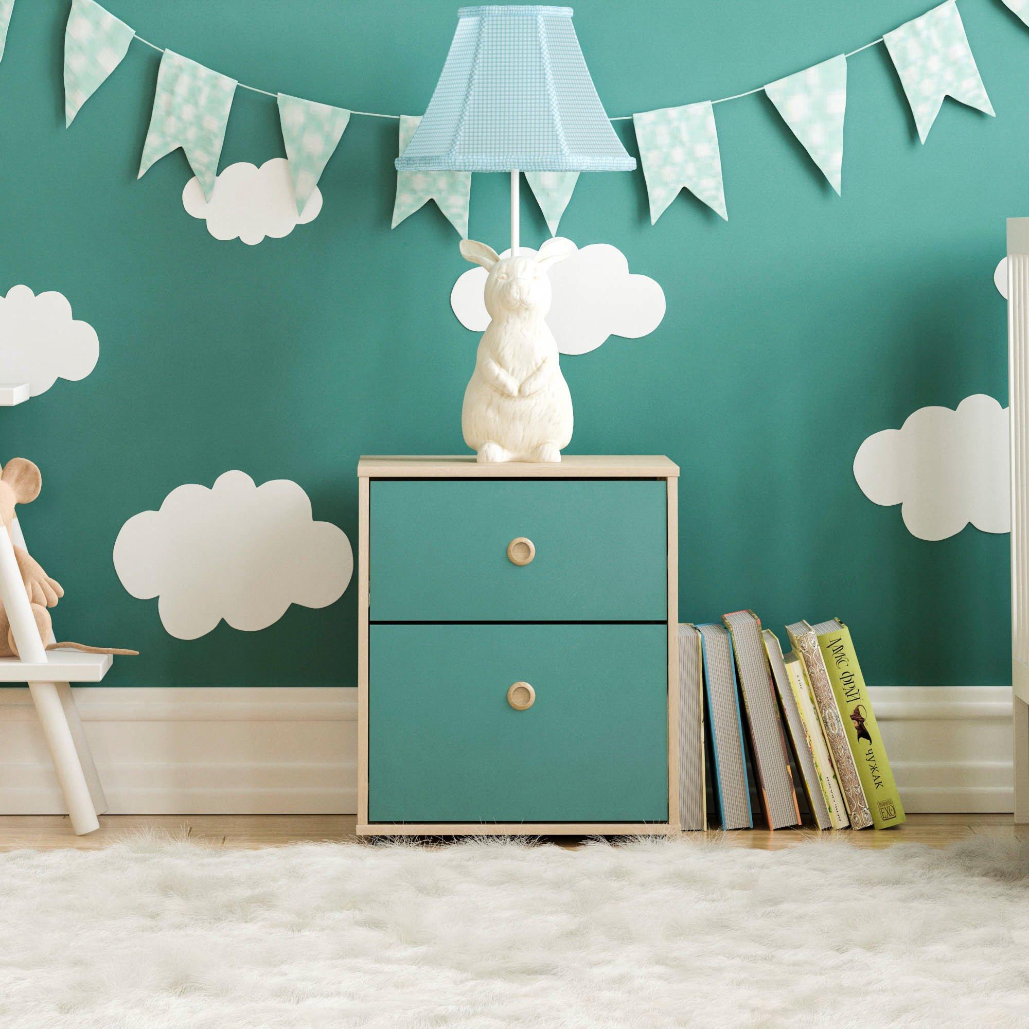 Blue & Oak - Lassic - Junior Vida Neptune 2 Drawer Bedside Table - 3