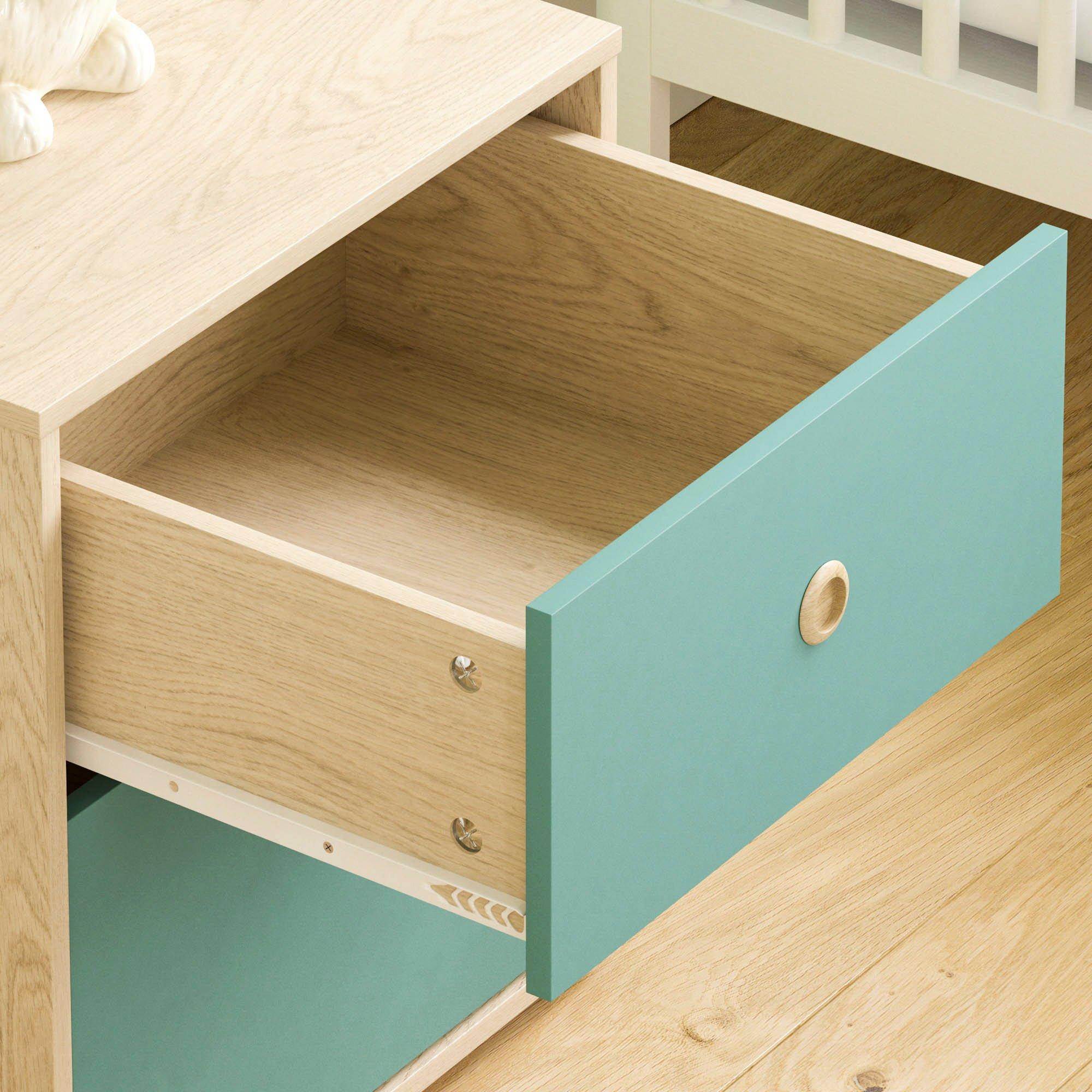 Blue & Oak - Lassic - Junior Vida Neptune 2 Drawer Bedside Table - 6