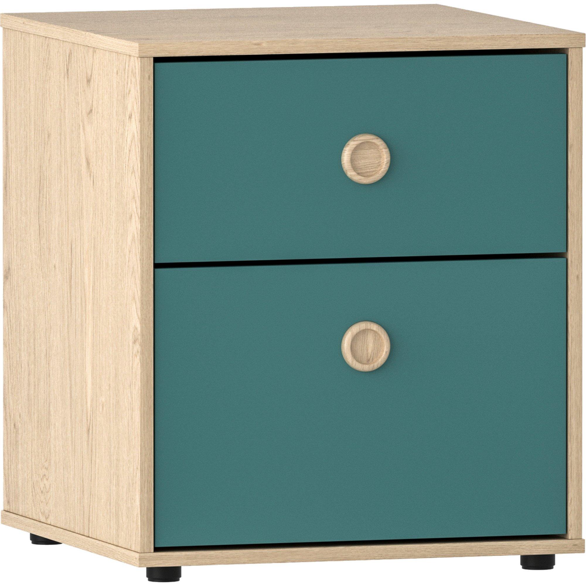Blue & Oak - Lassic - Junior Vida Neptune 2 Drawer Bedside Table - 8