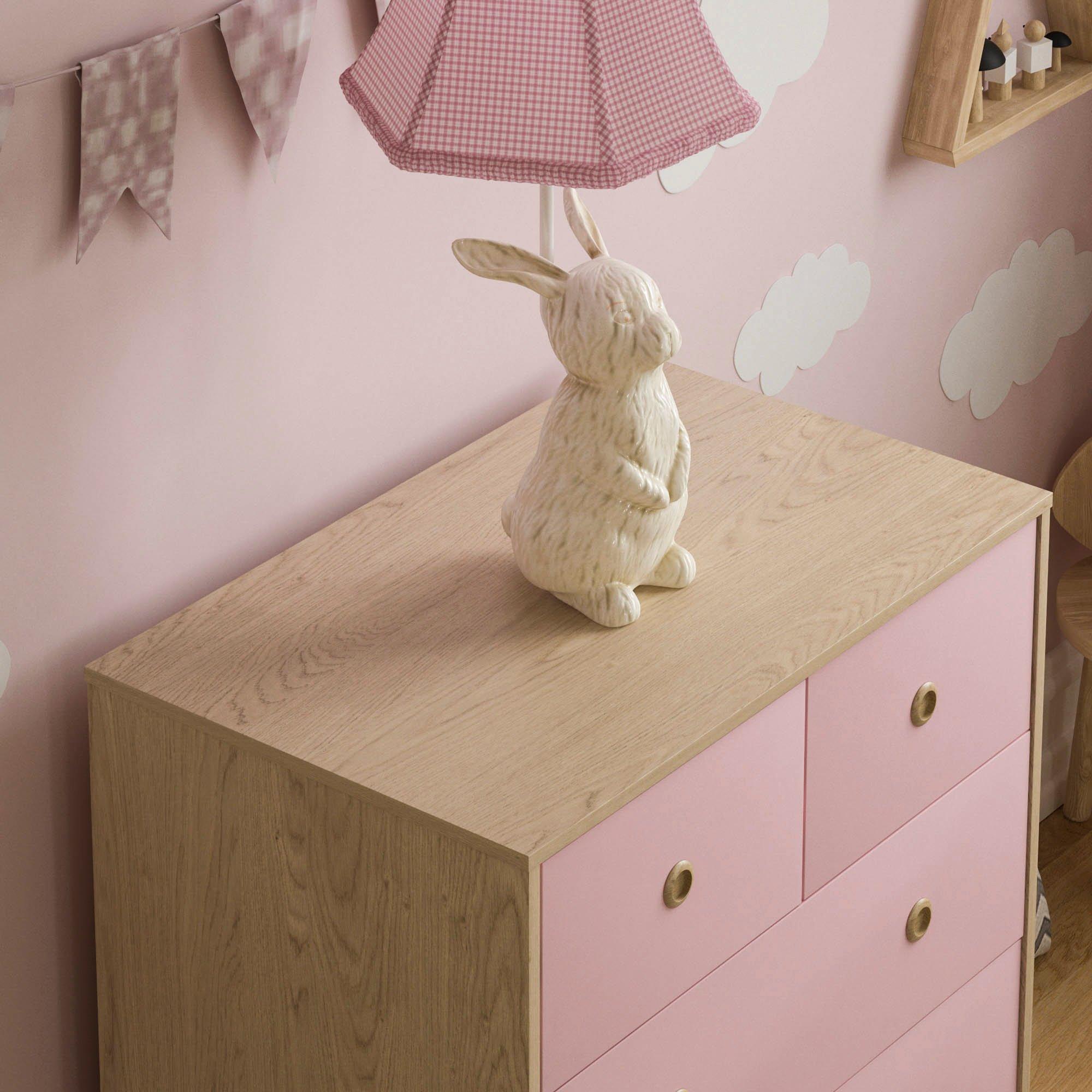 Pink & Oak - Lassic - Junior Vida Neptune 5 Drawer Chest - 5