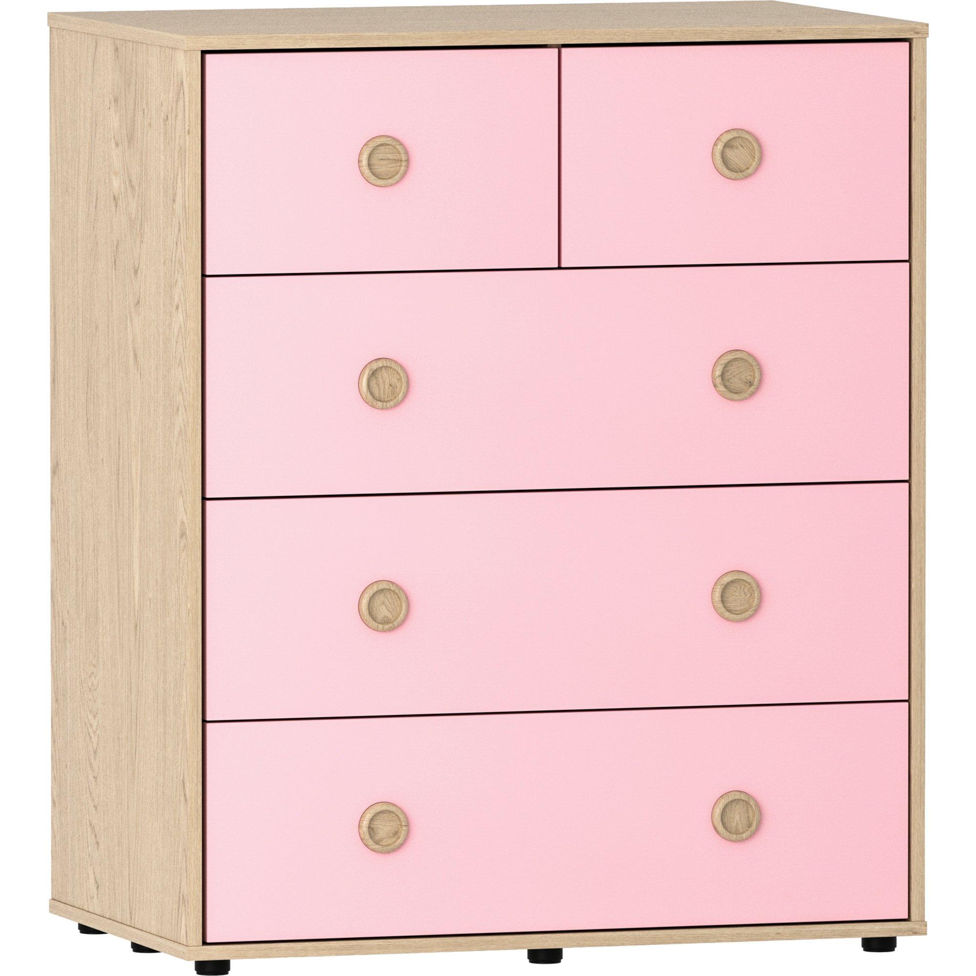 Pink & Oak - Lassic - Junior Vida Neptune 5 Drawer Chest - 8