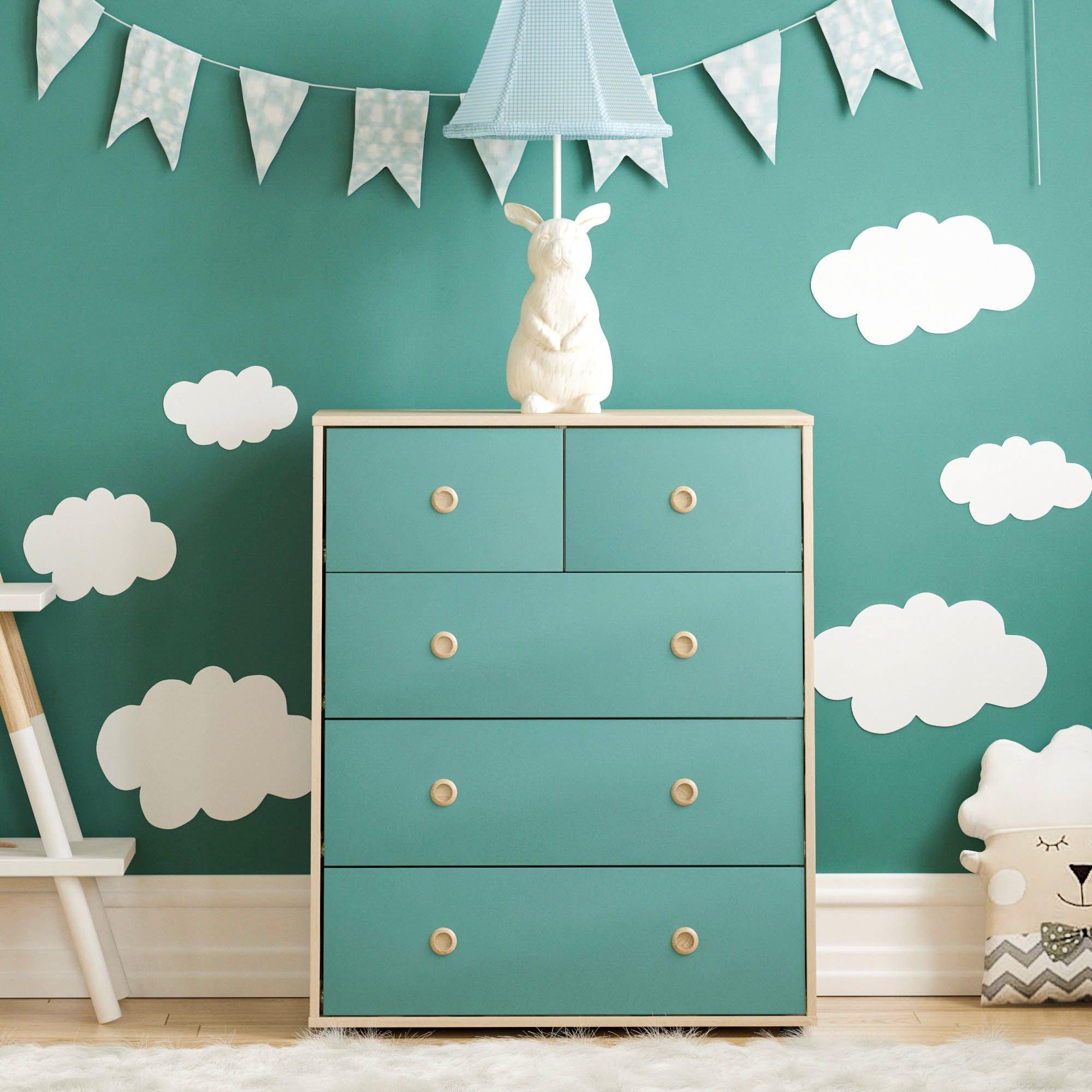 Blue & Oak - Lassic - Junior Vida Neptune 5 Drawer Chest - 3