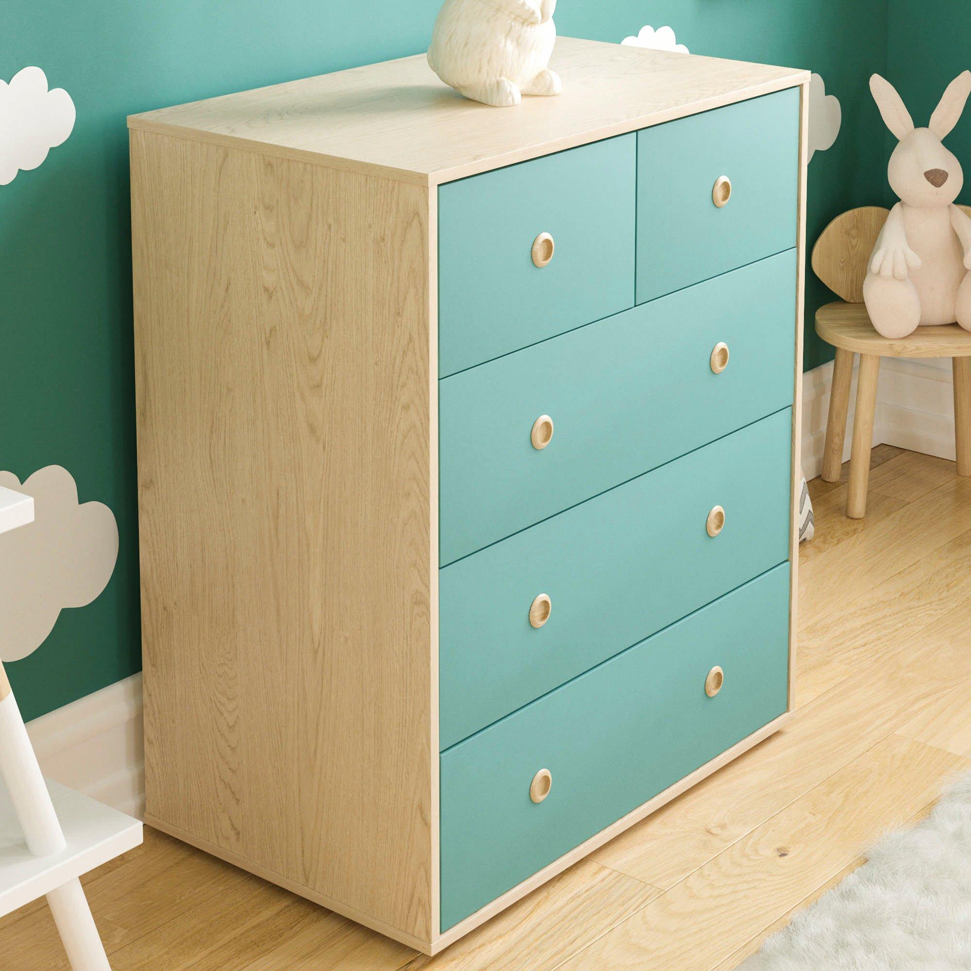Blue & Oak - Lassic - Junior Vida Neptune 5 Drawer Chest - 5
